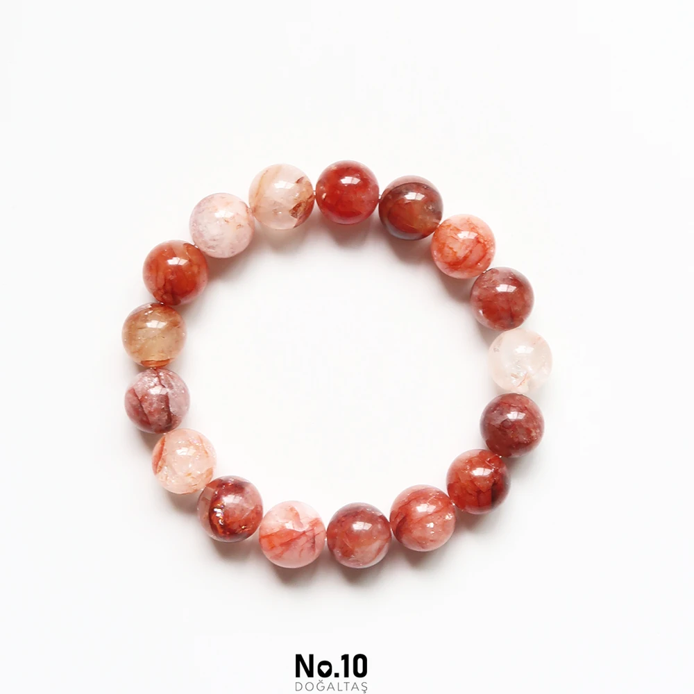 Ateş Kuvars Doğal Taşlı Bileklik (10mm)