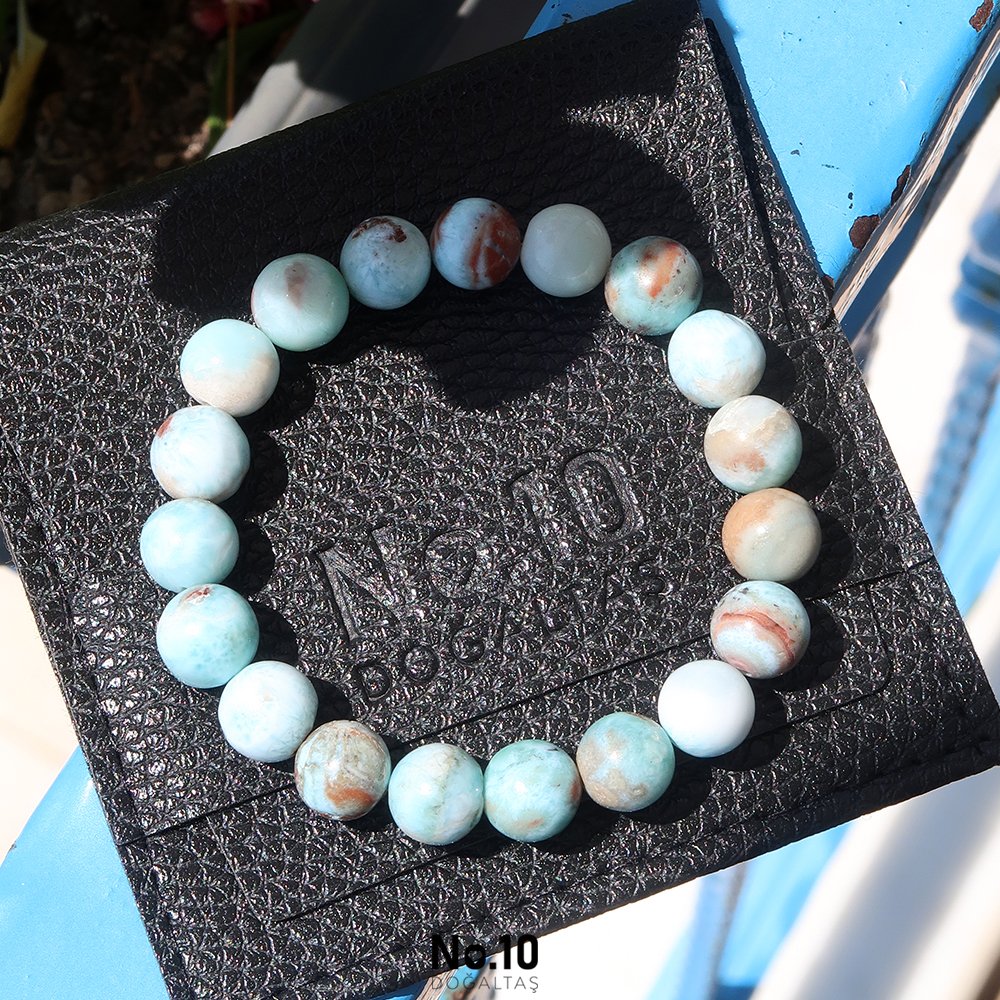 Larimar Doğal Taşlı Bileklik(9mm)