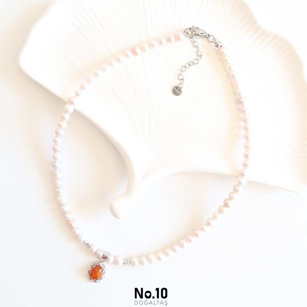 Livia Necklace (İnci & Kehribar )