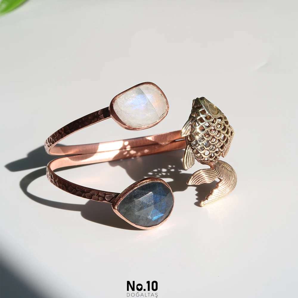 Copper Bracelet No.2 (Ay Taşı Labradorit)