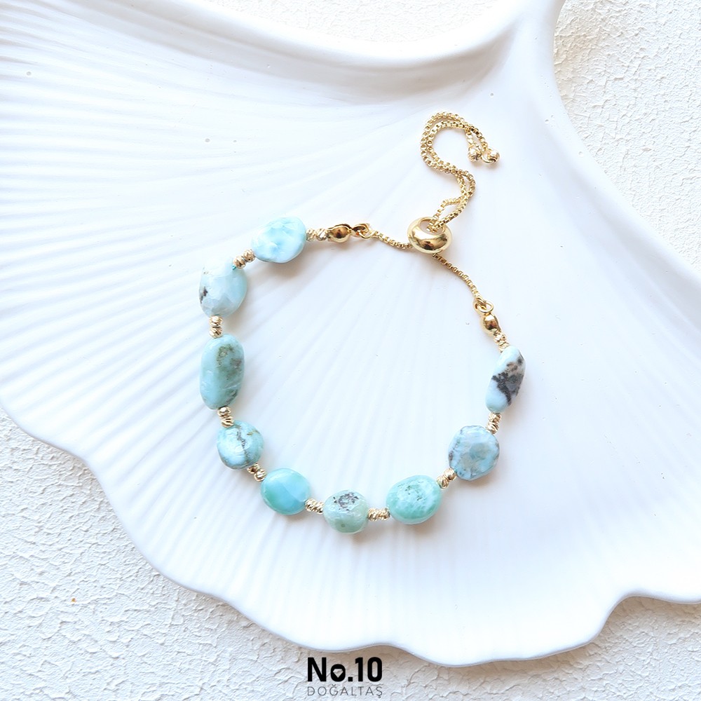 Larimar Doğal Taşlı Bileklik