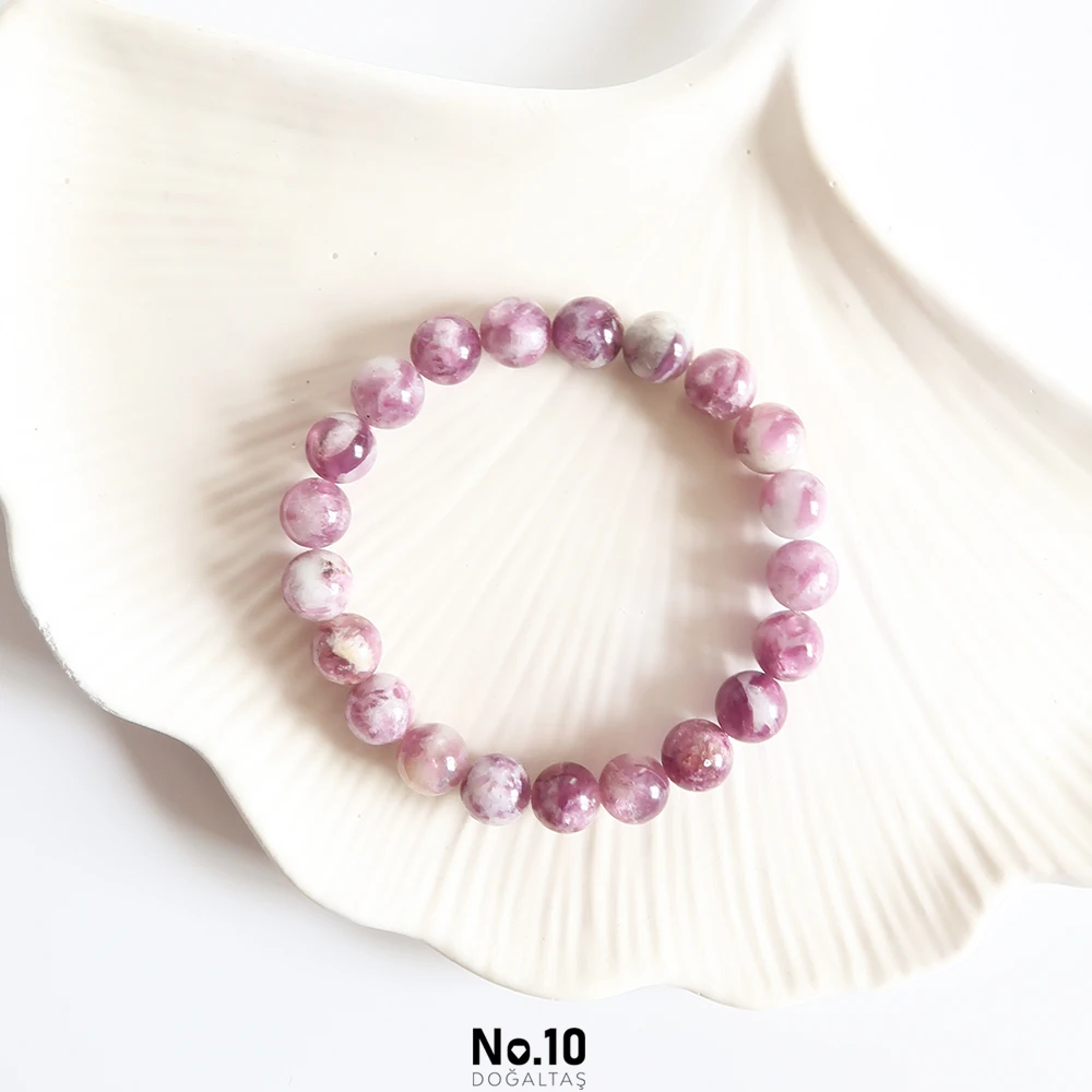 Mor Lepidolit Doğal Taşlı Bileklik (8mm)