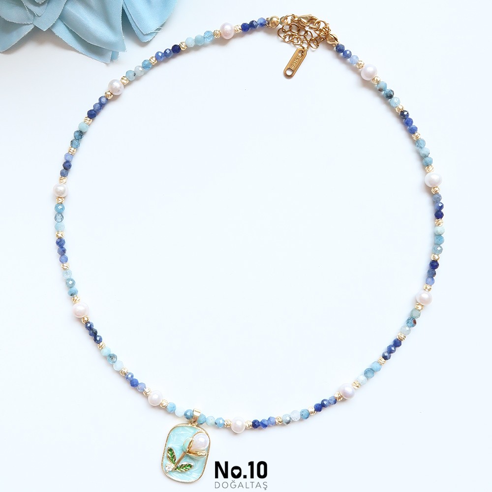 Naia Necklace (Kyanit & Akuamarin)