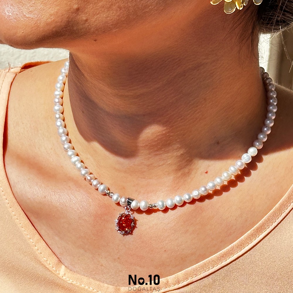 Livia Necklace (İnci & Kehribar )