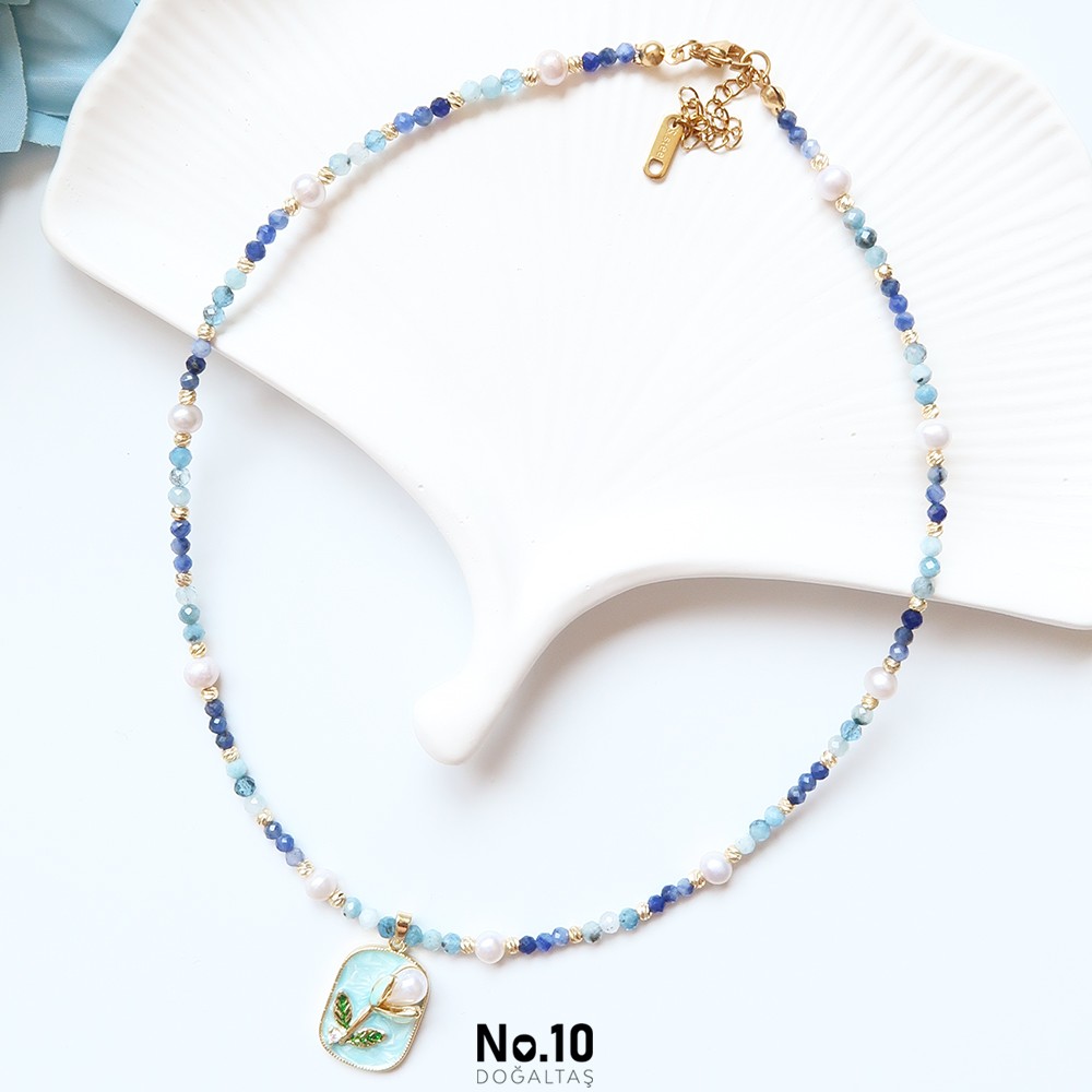 Naia Necklace (Kyanit & Akuamarin)