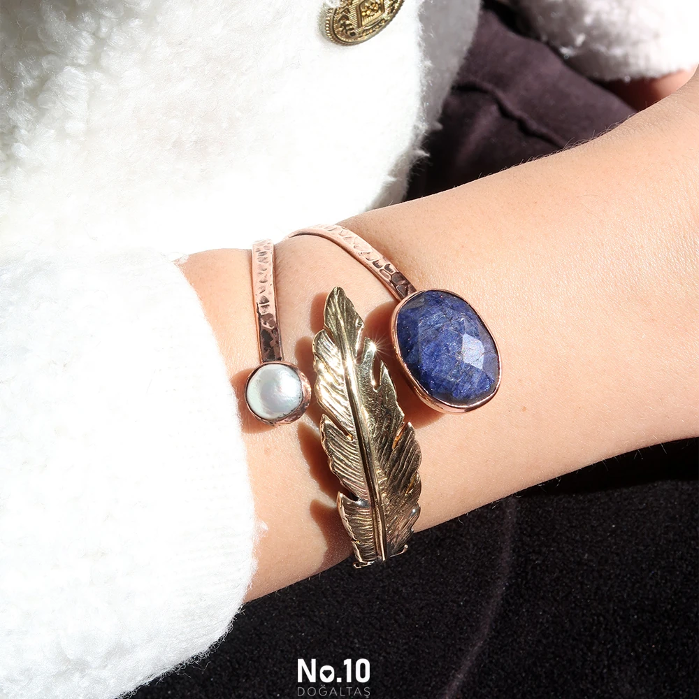 Copper Bracelet No.3 (İnci&Safir)