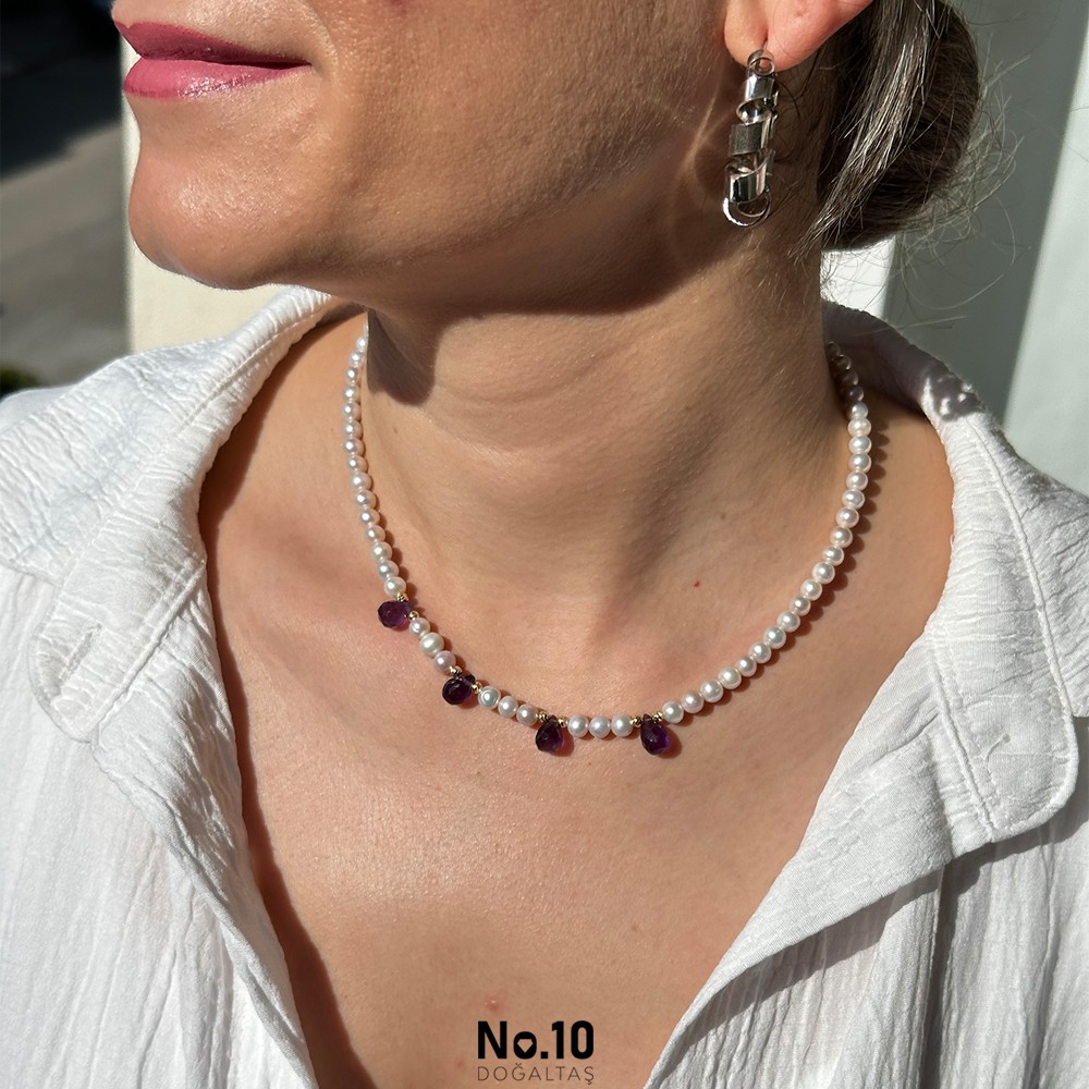 Bella Necklace (İnci & Ametist )