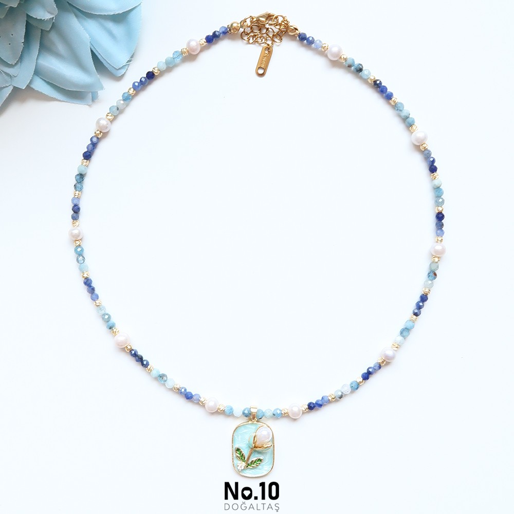 Naia Necklace (Kyanit & Akuamarin)