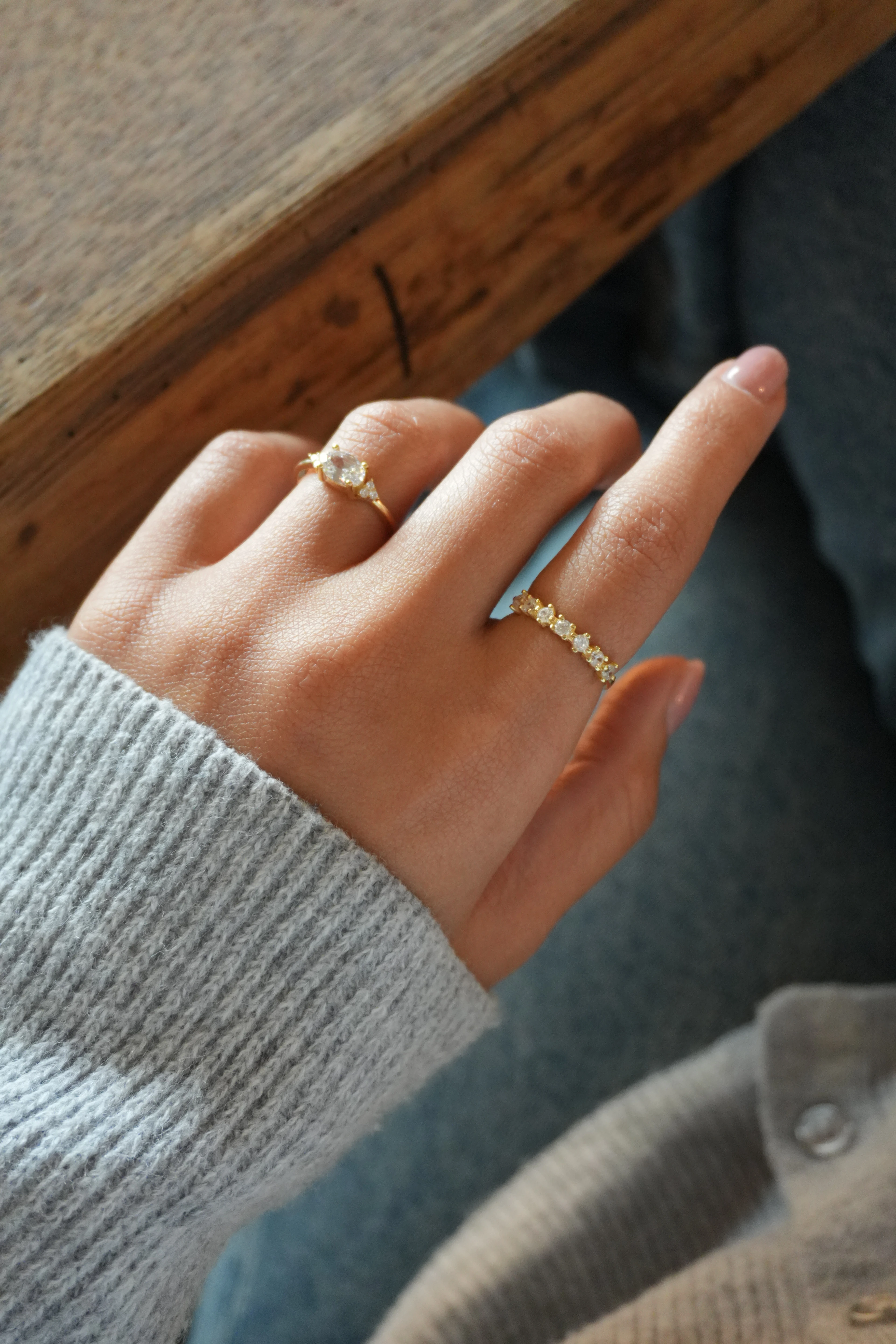 Lorel 7 Taşlı Yüzük Ayarlanabilir | 925 Ayar Gümüş