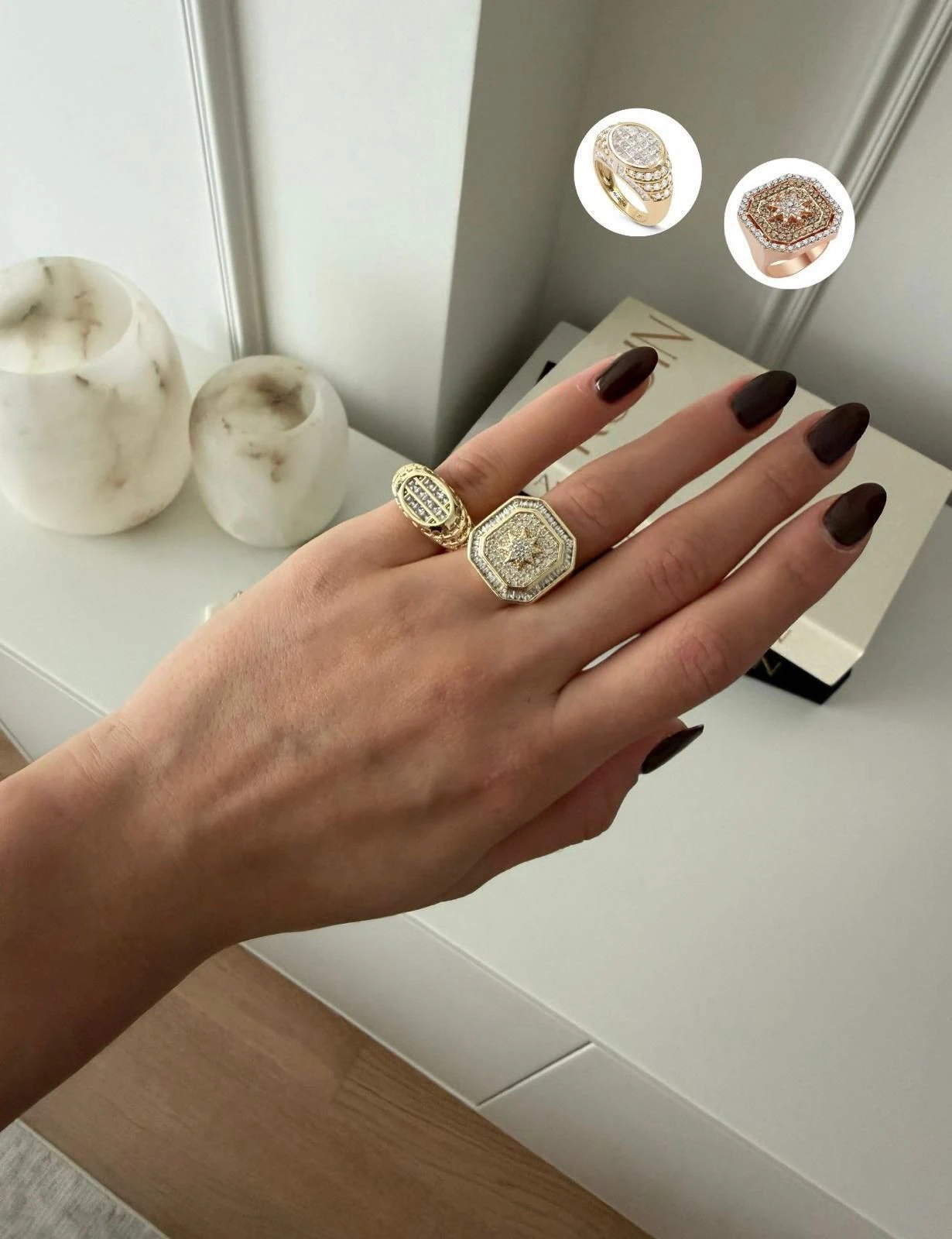 Goldette Taşlı Yüzük