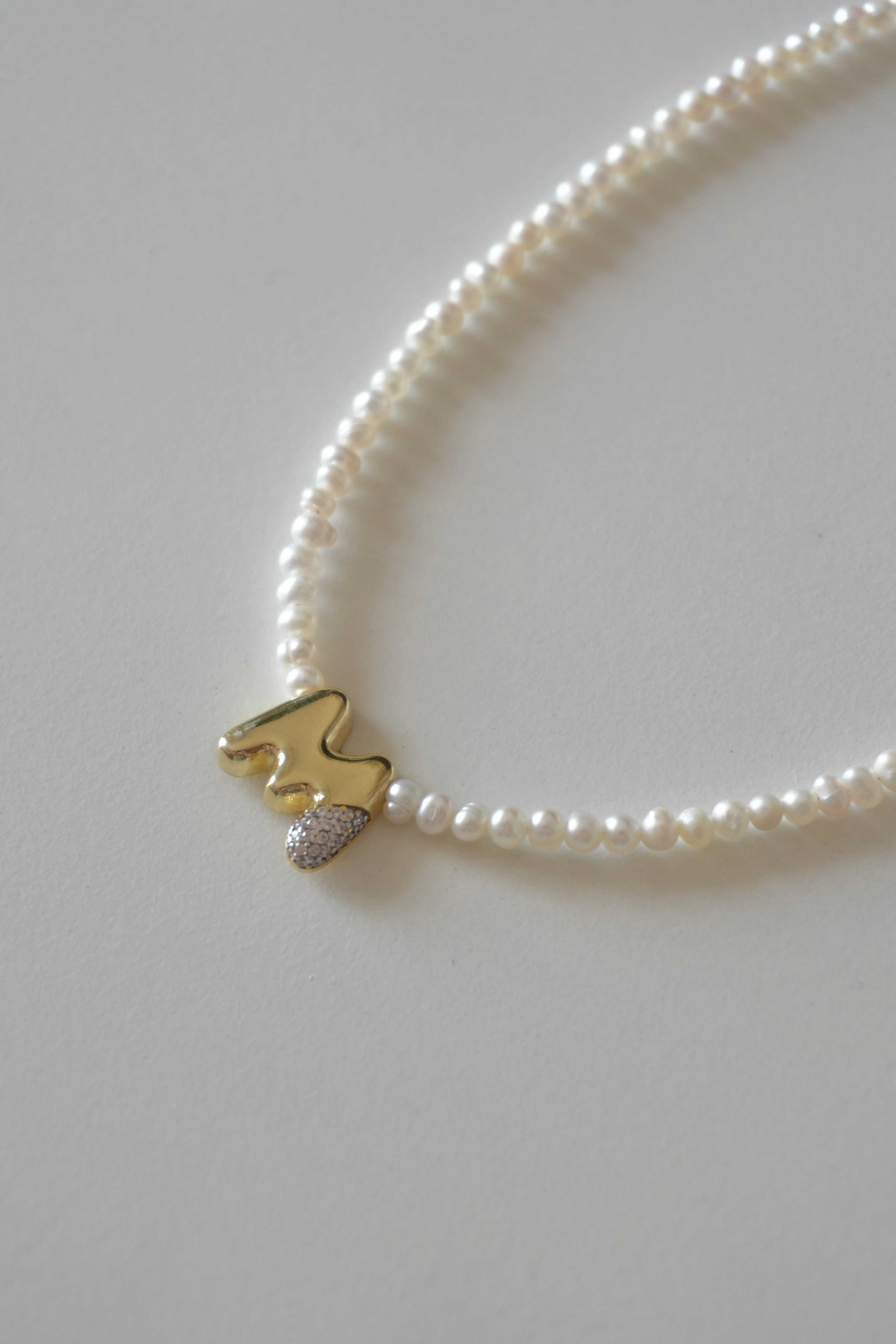 Gerçek İncili Harf Kolye | 925 Ayar Gümüş