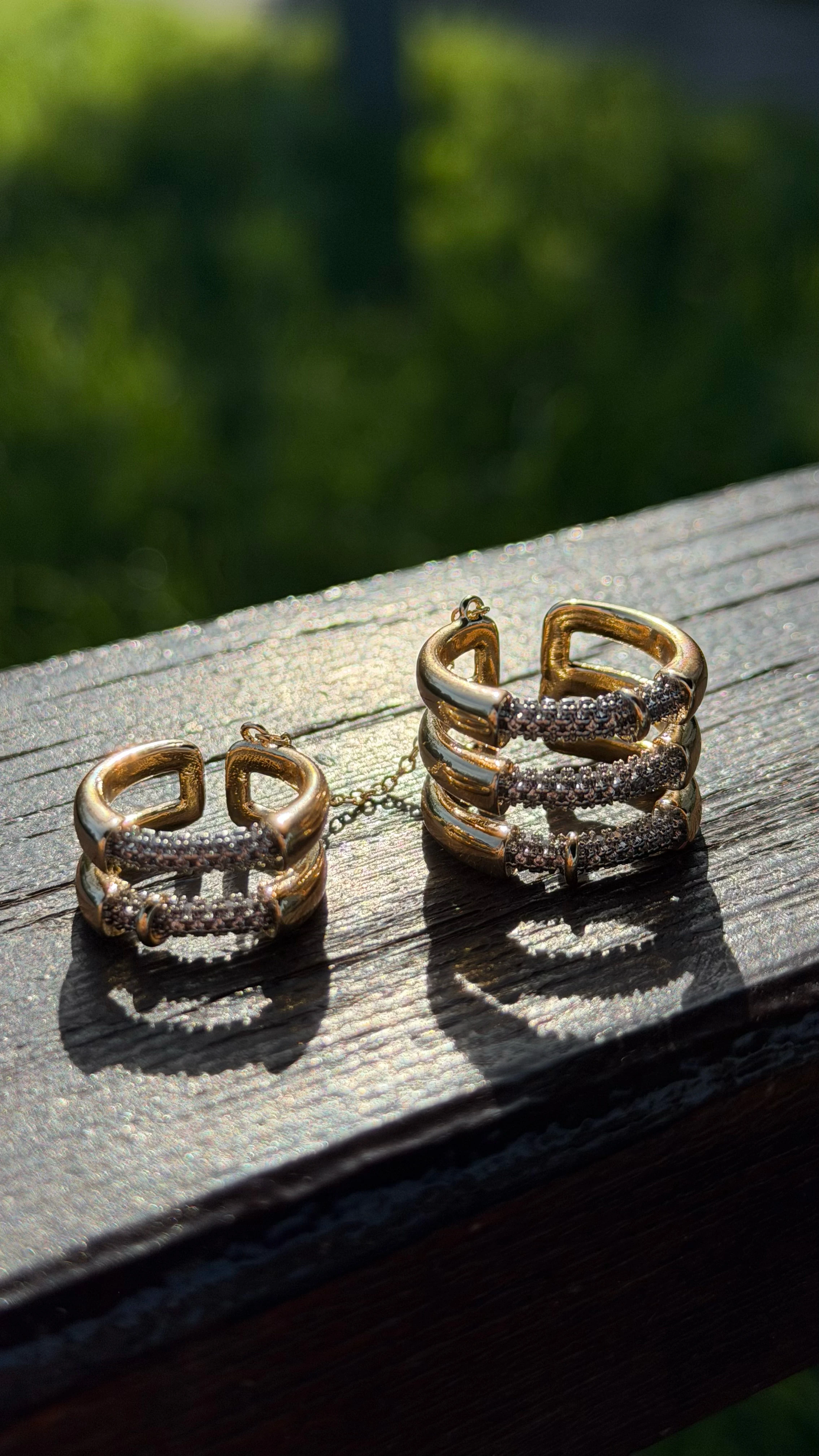 Radiant İkili Zincir Yüzük