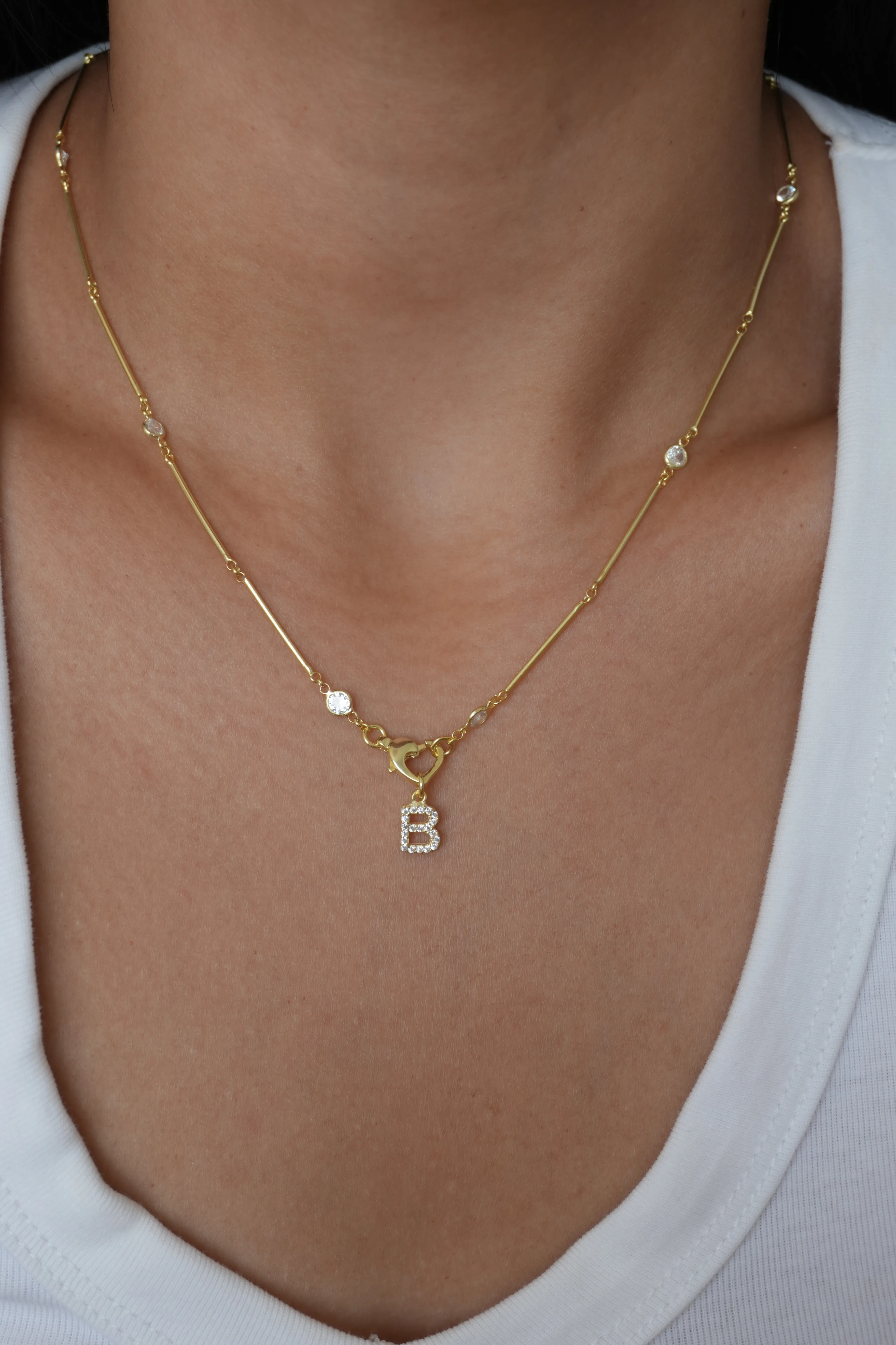 Kalp Kilitli Harfli Kolye | 925 Ayar Gümüş