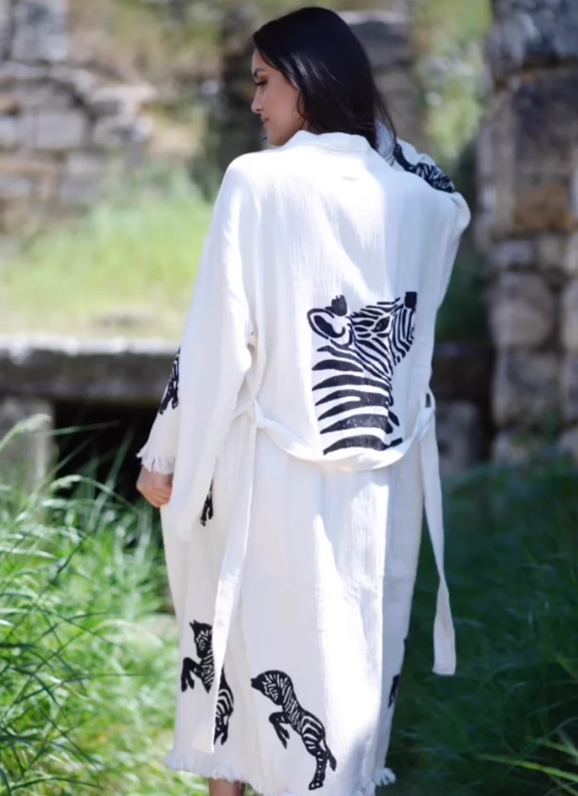 Zebra Müslin Kaftan
