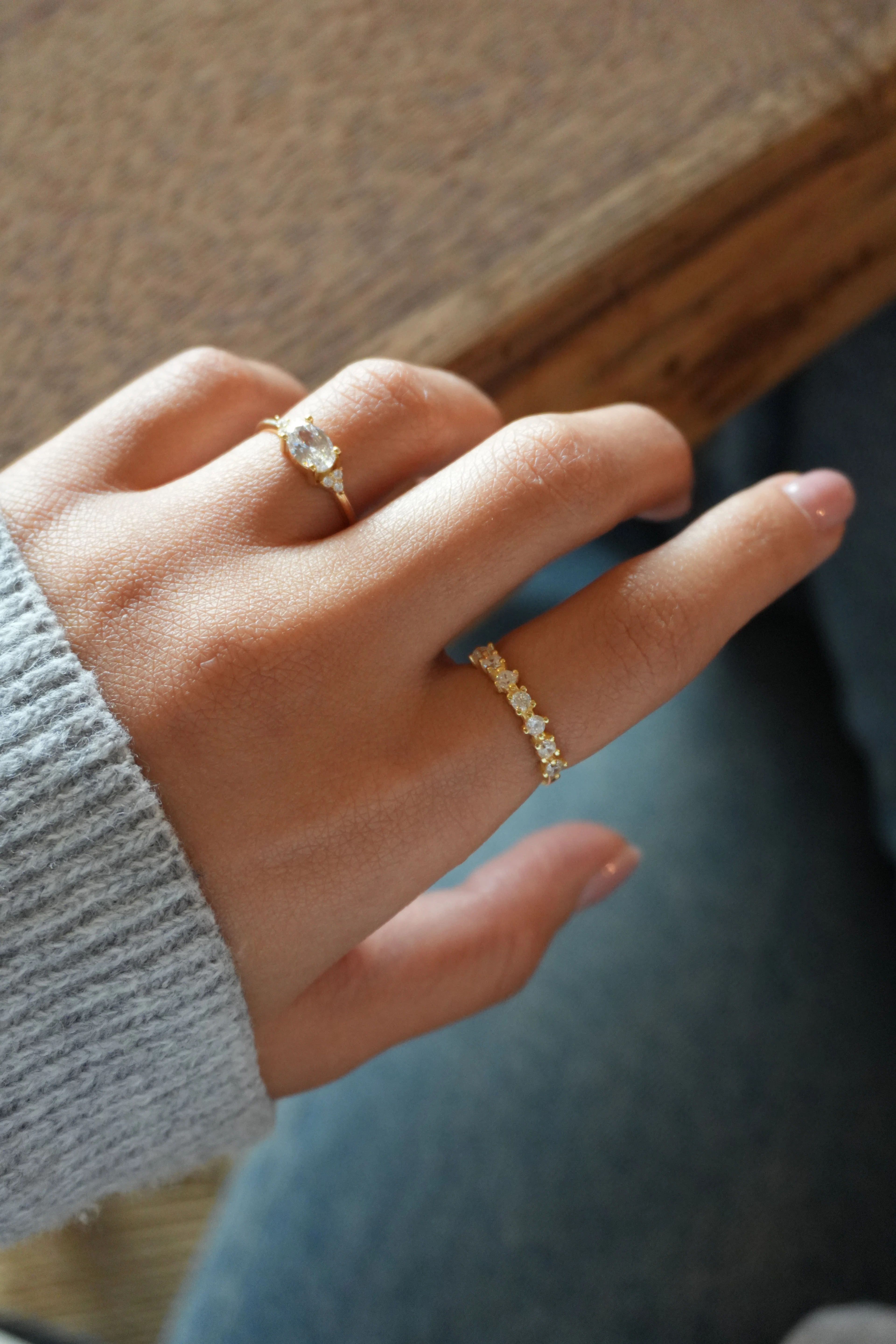 Lorel 7 Taşlı Yüzük Ayarlanabilir | 925 Ayar Gümüş