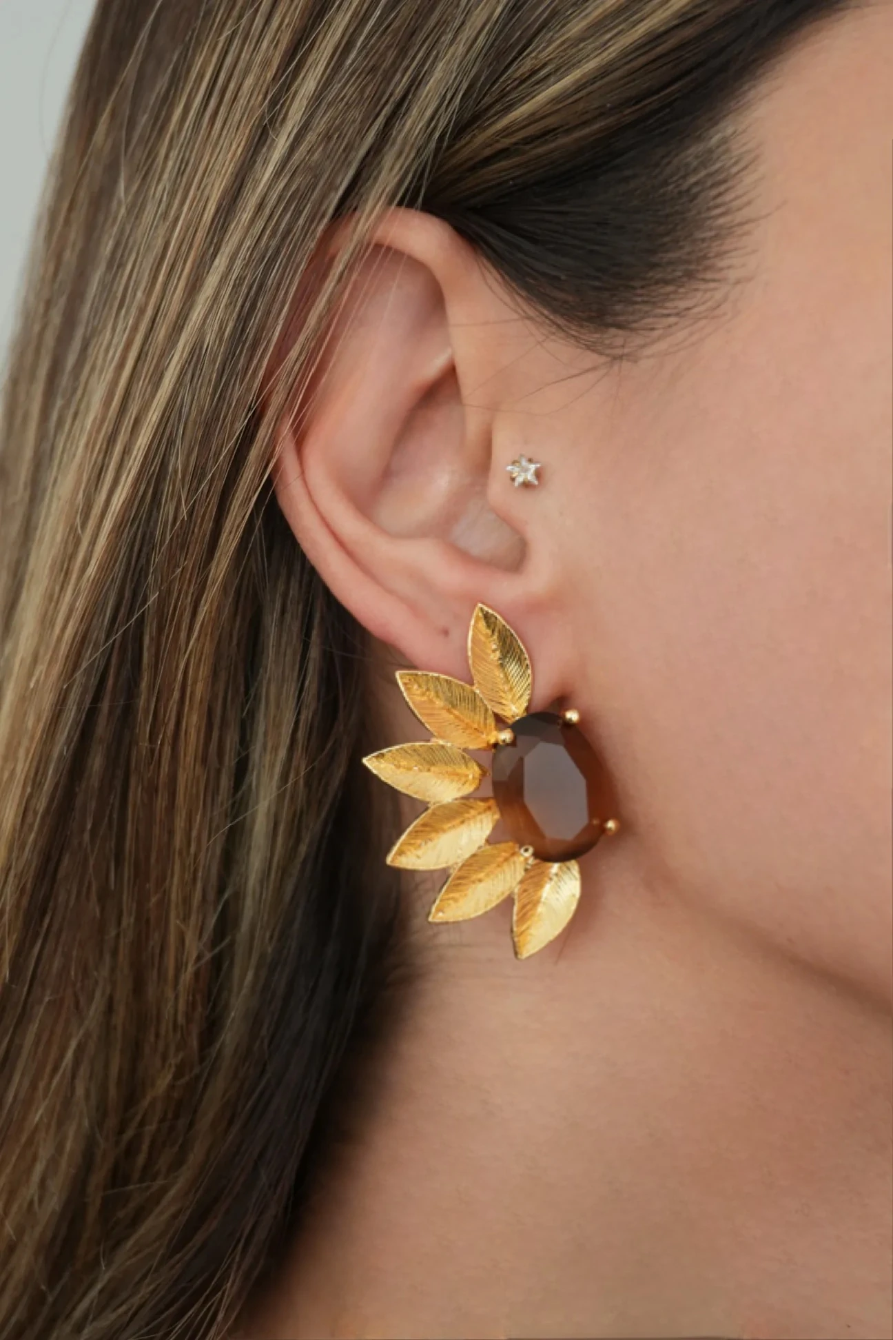 Midnight Lapis Doğal Lazurit Taşlı Küpe