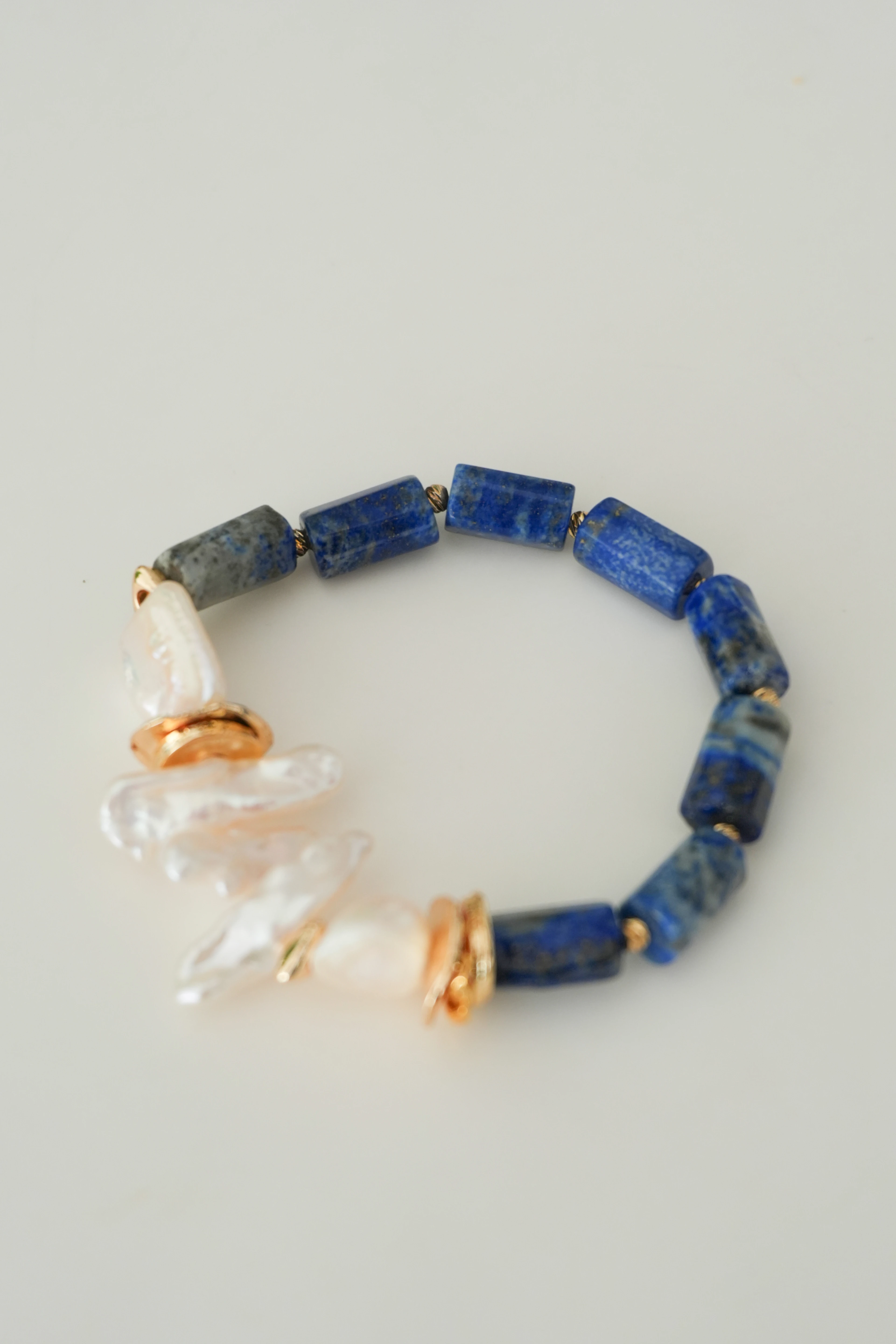 Lapis Lazuli Doğal Taş İnci Bileklik 