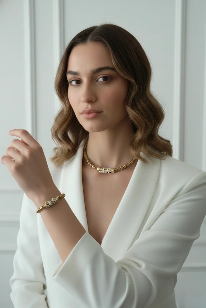 Savanna Hematit Doğal Taş Kolye Bileklik Set