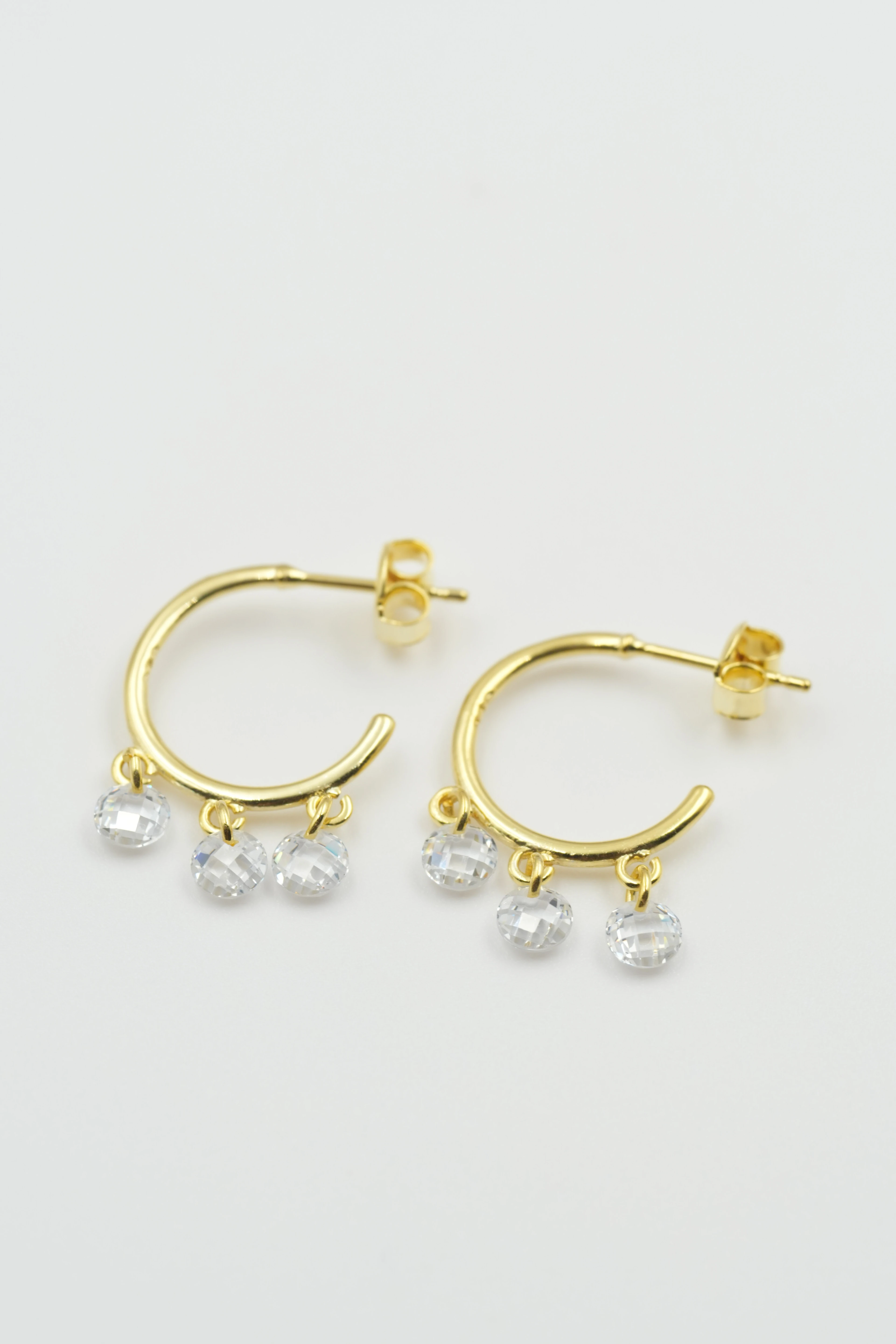 Liya Taşlı Sallantılı Küpe | 925 Ayar Gümüş