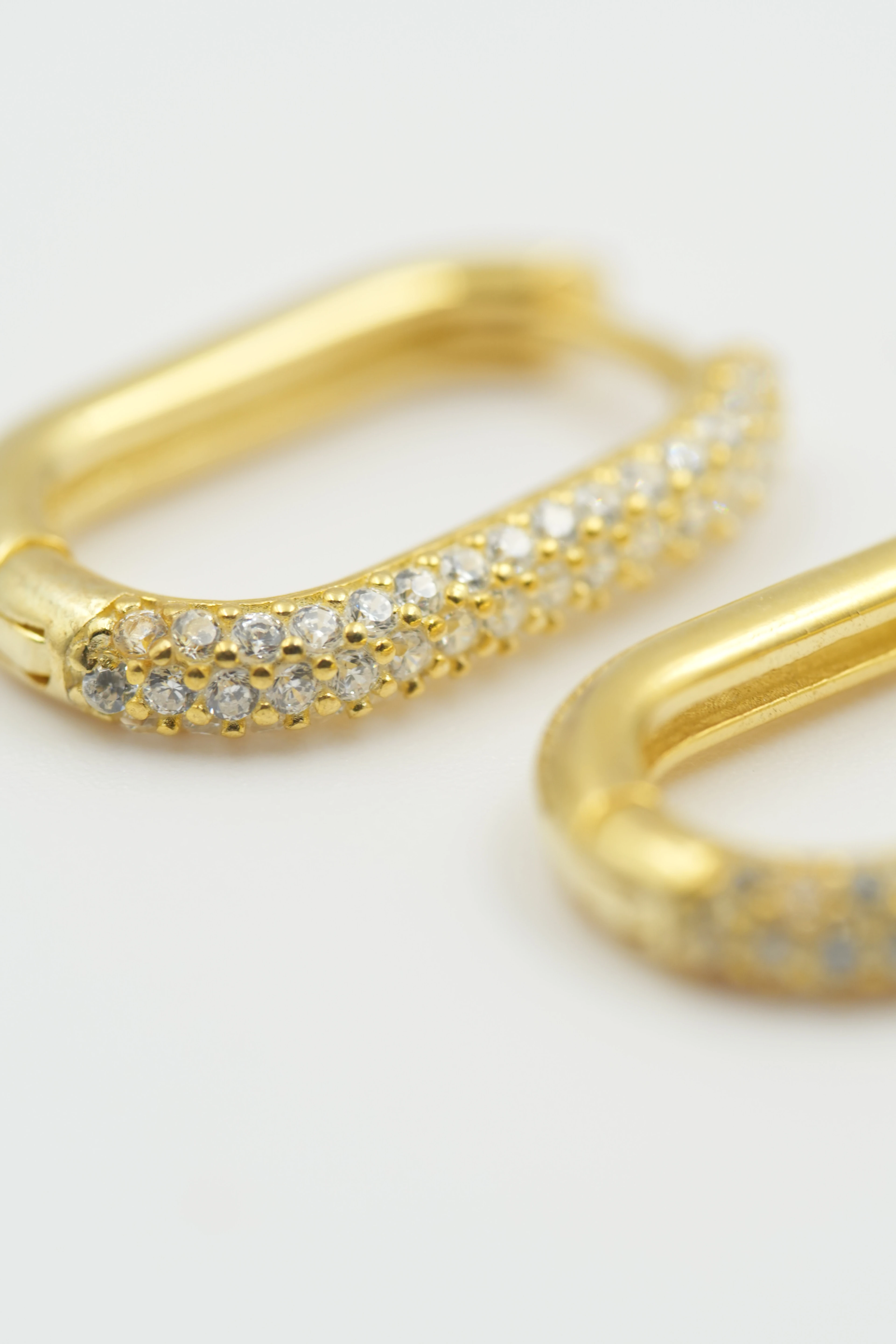 Vaye Uzun Oval Yarı Taşlı Küpe | 925 Ayar Gümüş