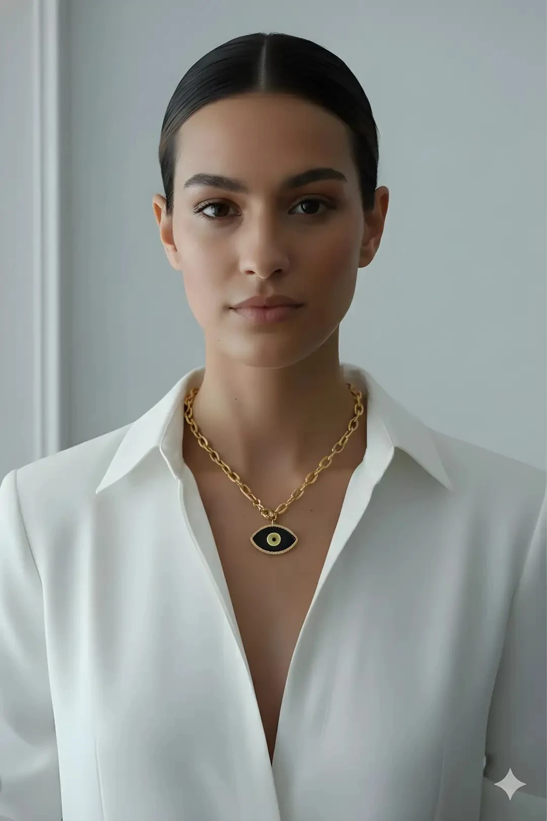 Oval Chain Göz Kolye