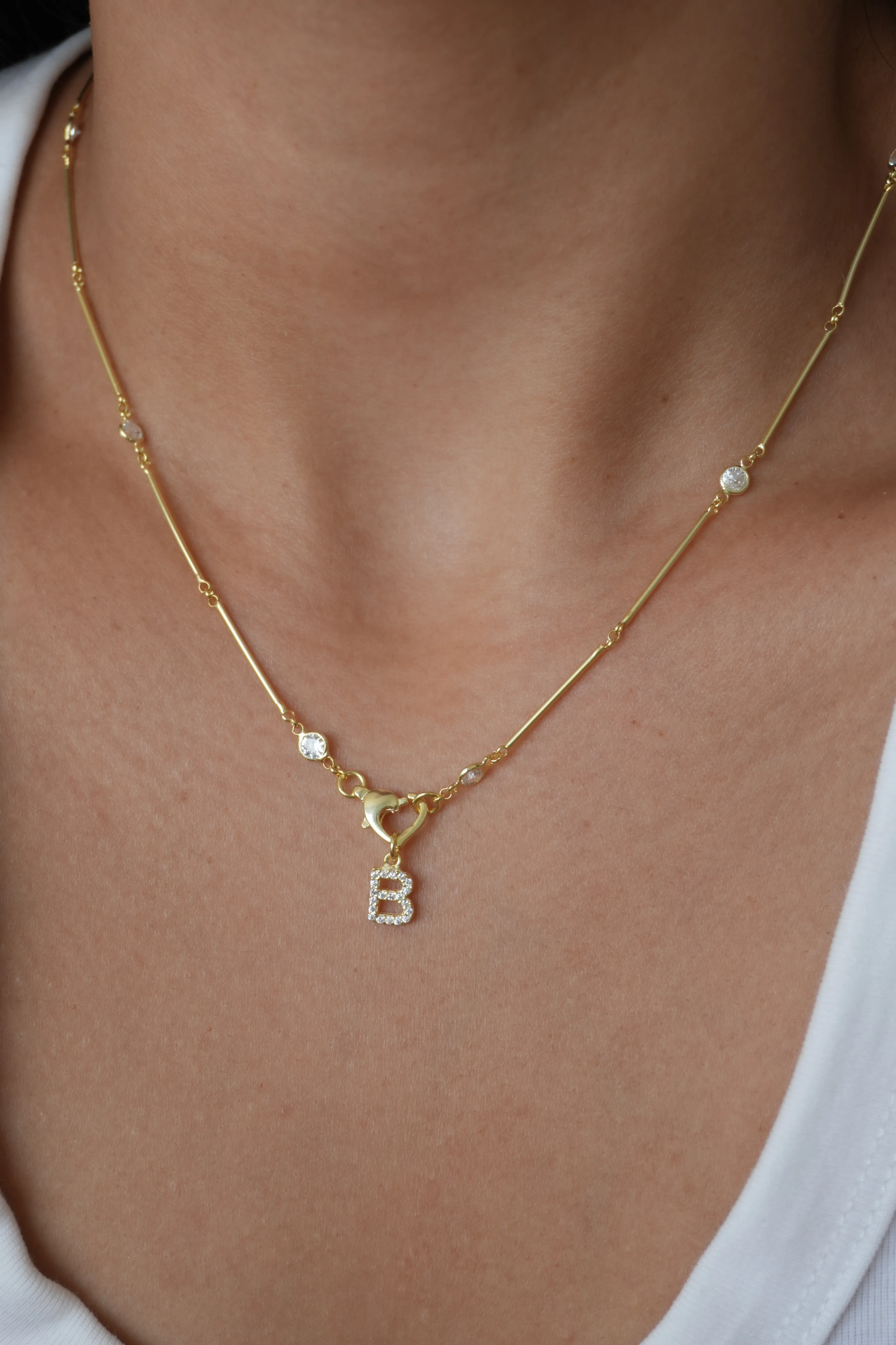 Kalp Kilitli Harfli Kolye | 925 Ayar Gümüş