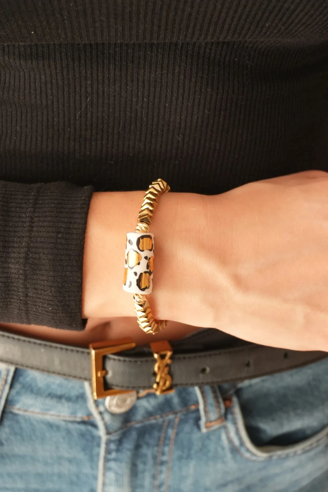 Savanna Hematit Doğal Taş Kolye Bileklik Set