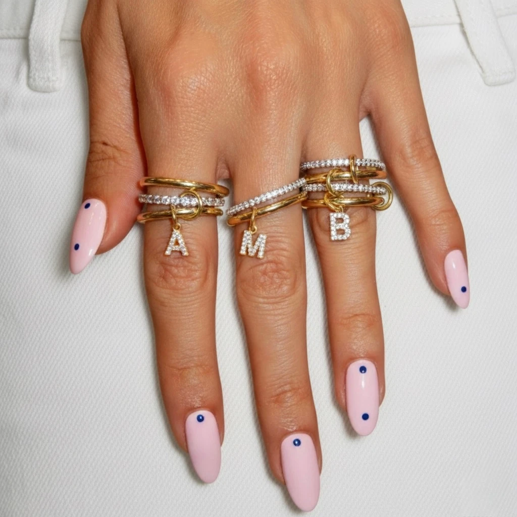 Ami İkili Harf Yüzük| 925 Ayar Gümüş