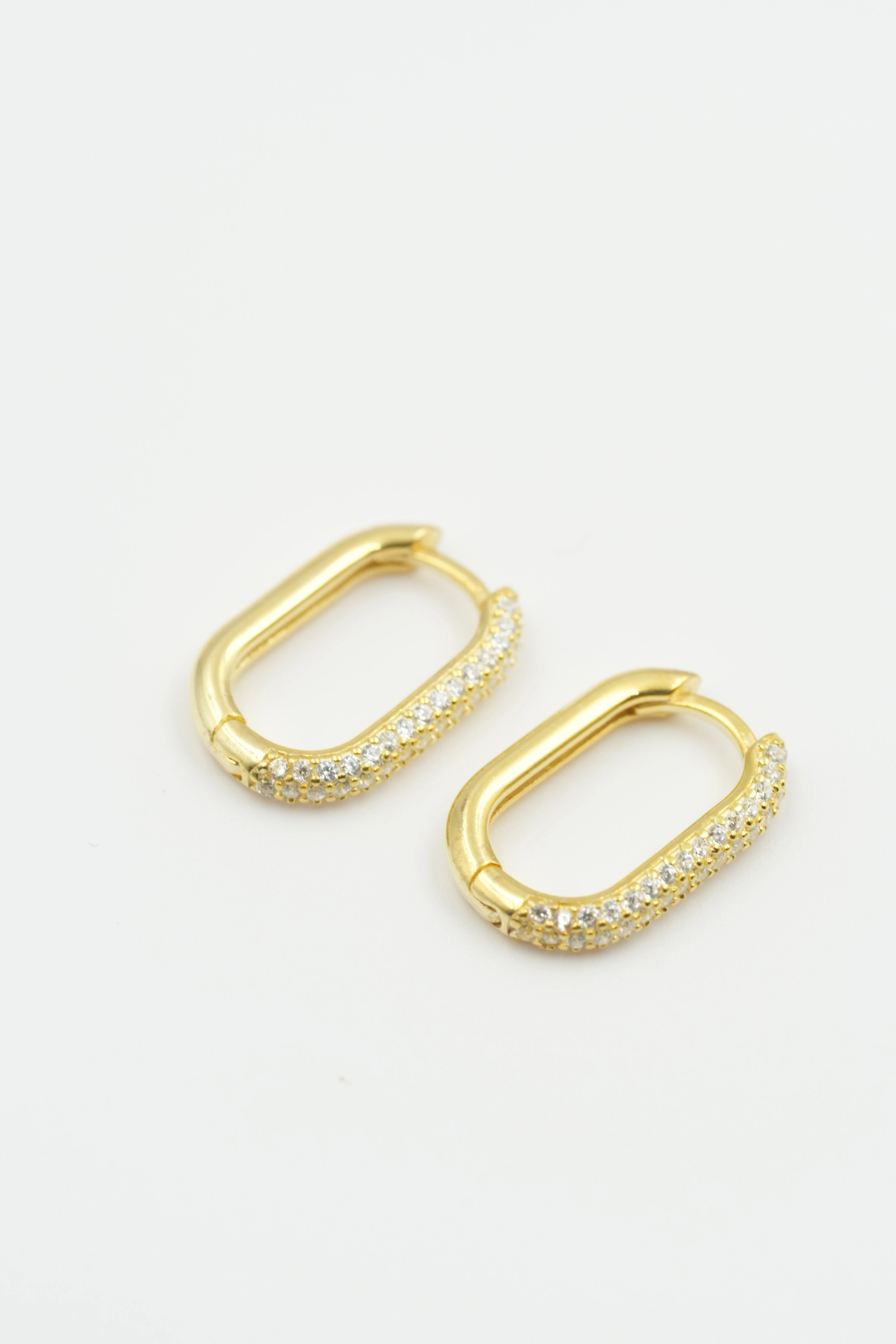 Vaye Uzun Oval Yarı Taşlı Küpe | 925 Ayar Gümüş