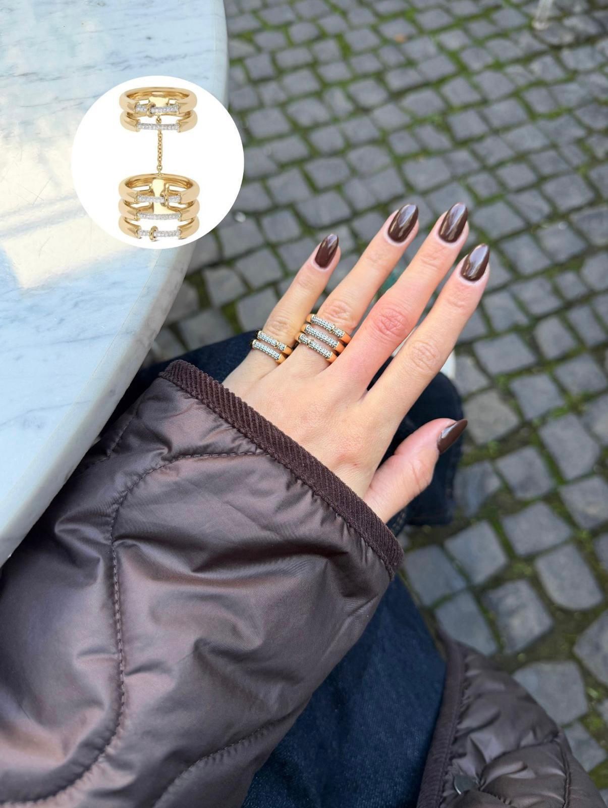 Radiant İkili Zincir Yüzük