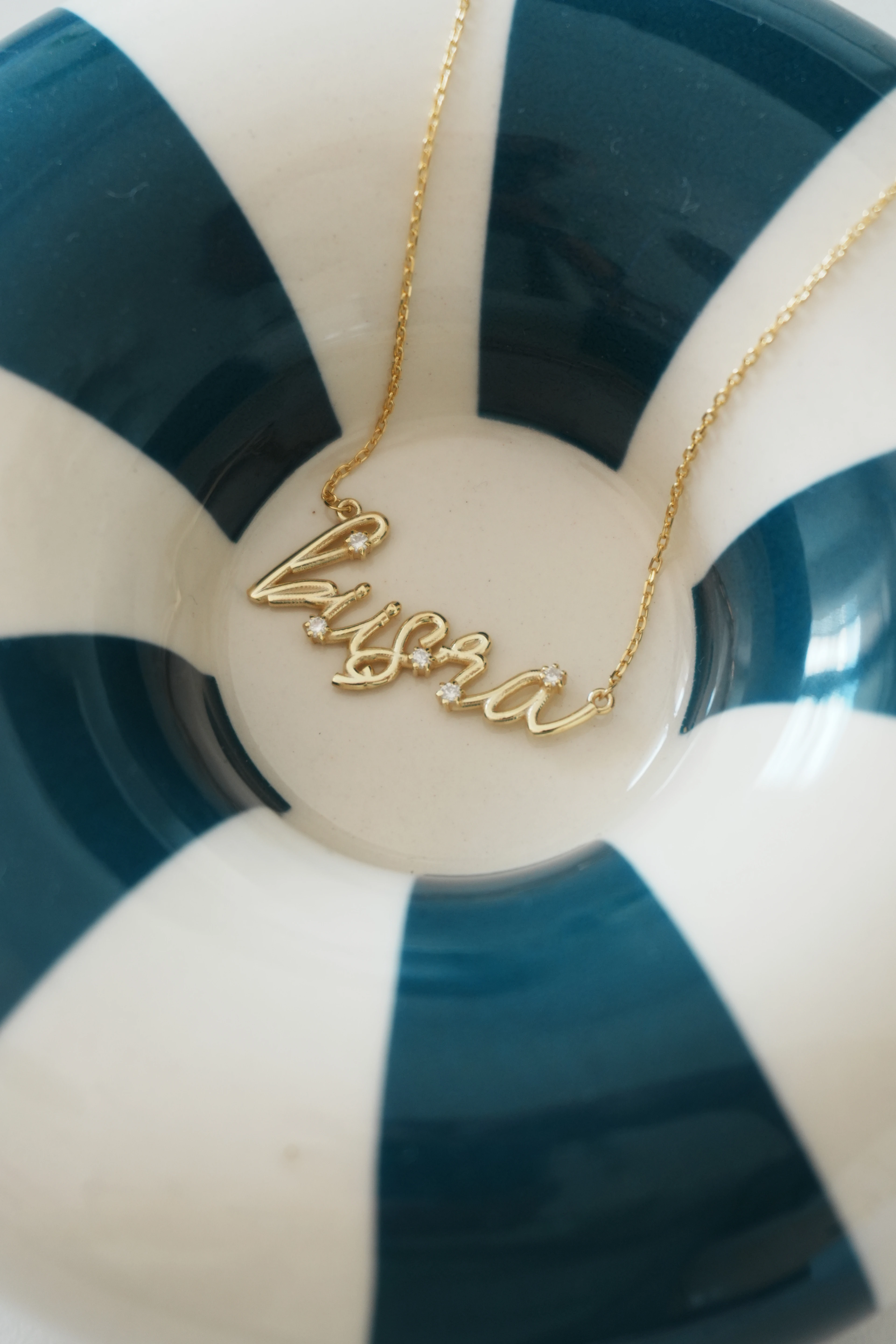 Yıldız Taş Detaylı Elyazı İsim Kolye | 925 Ayar Gümüş