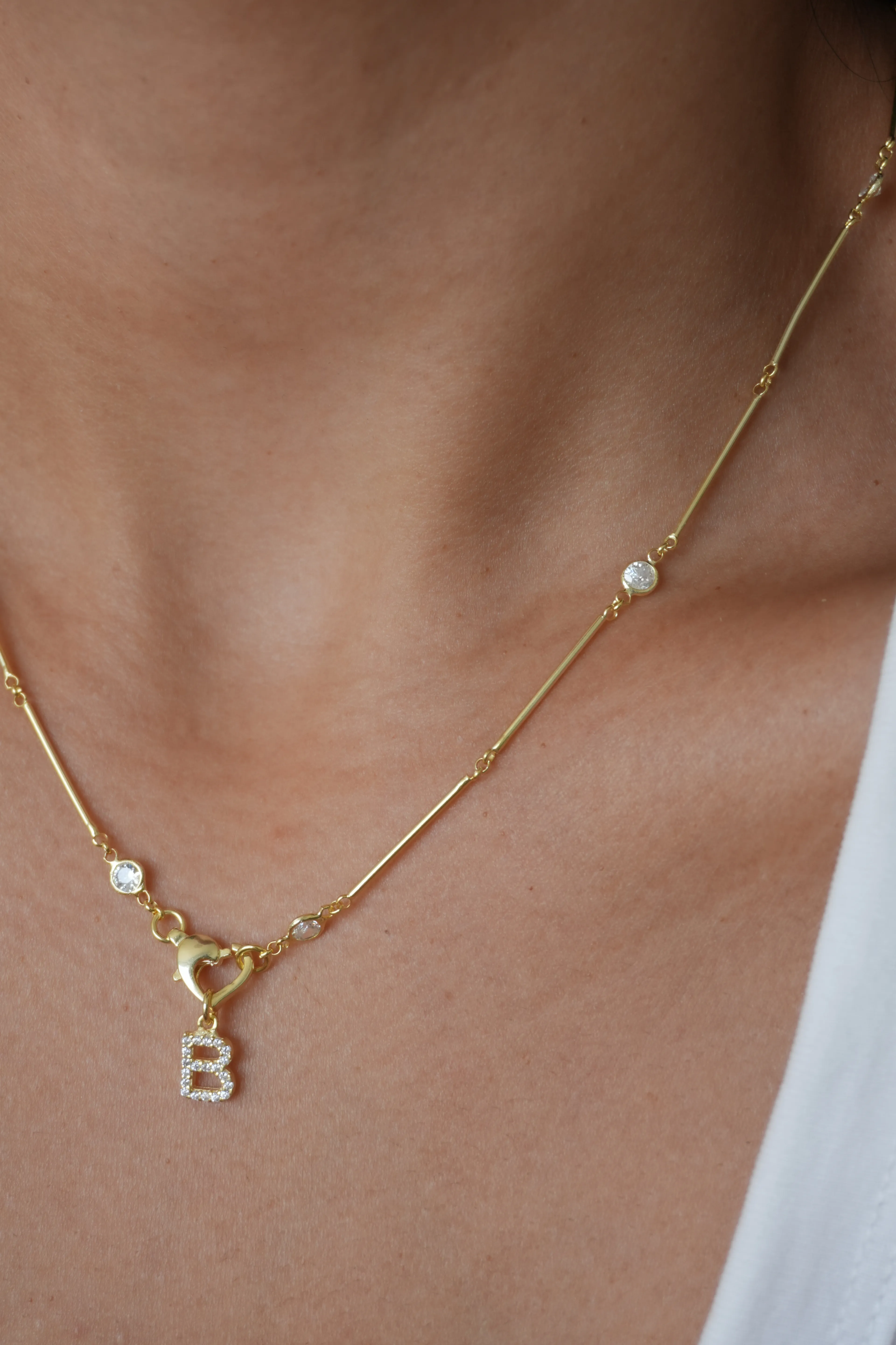 Kalp Kilitli Harfli Kolye | 925 Ayar Gümüş