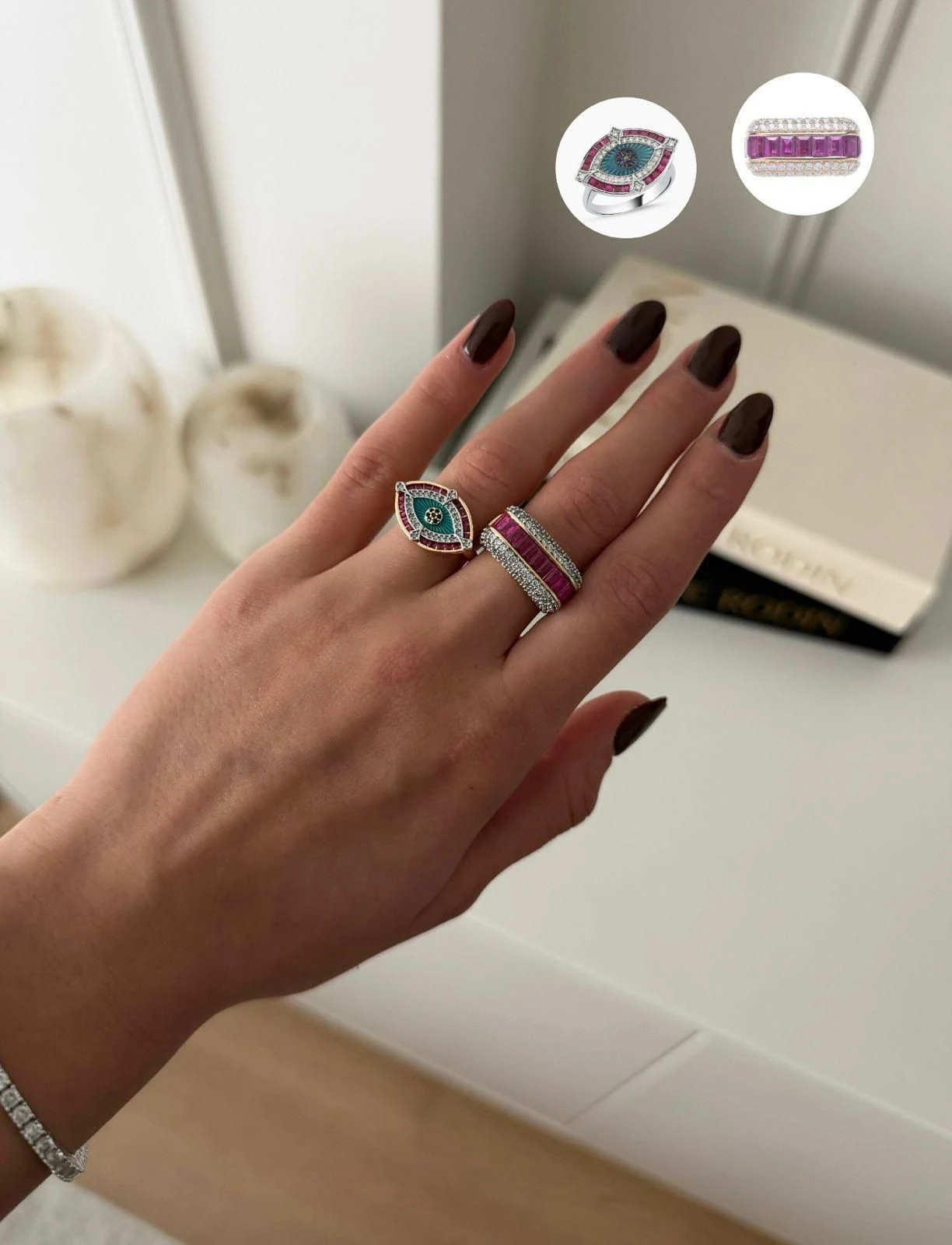 Midas Renkli Taşlı Yüzük