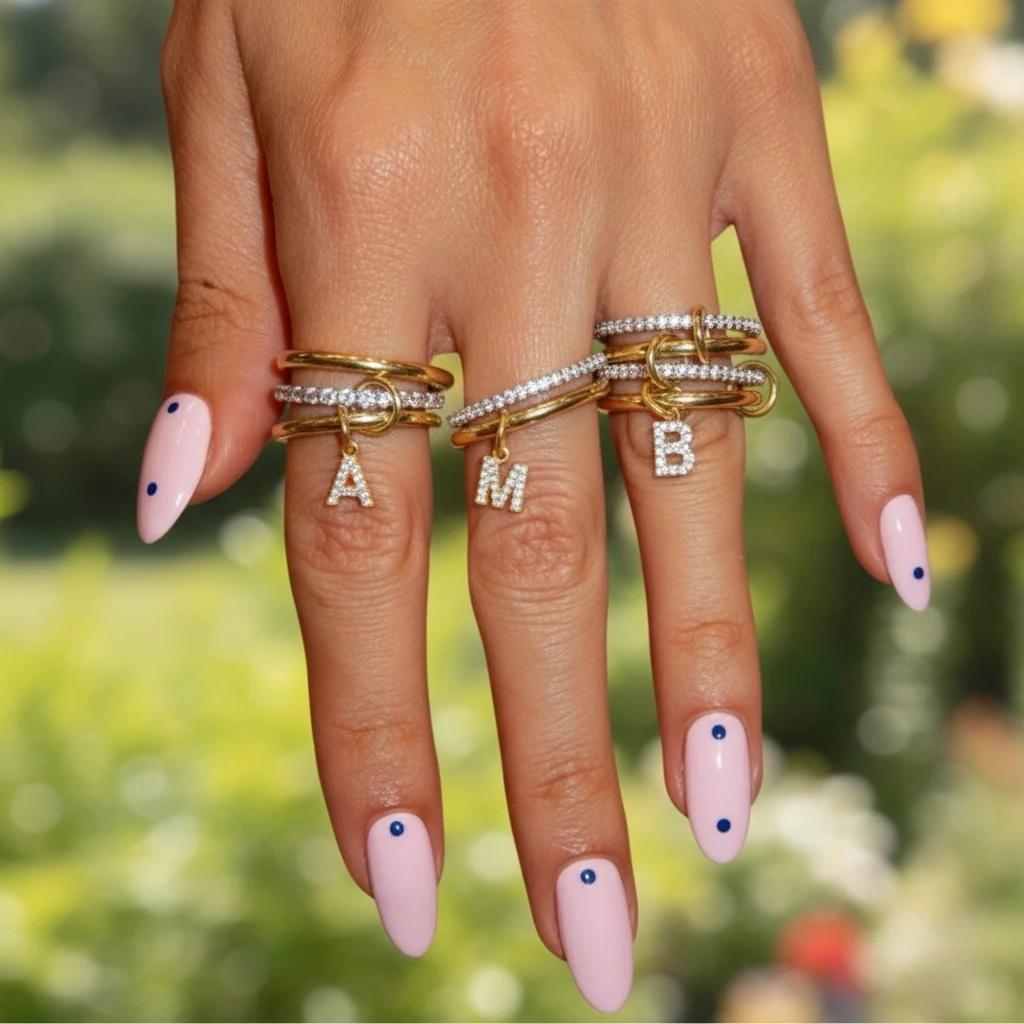 Ami İkili Harf Yüzük| 925 Ayar Gümüş