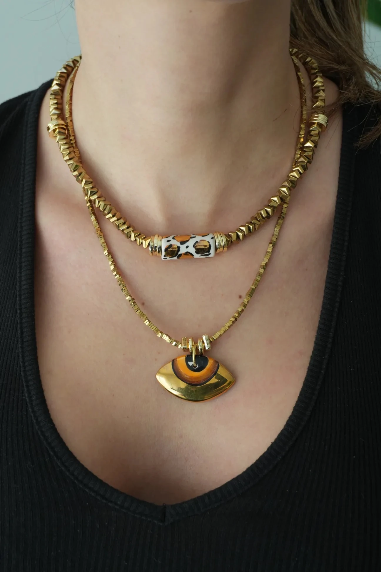 Savanna Hematit Doğal Taş Kolye