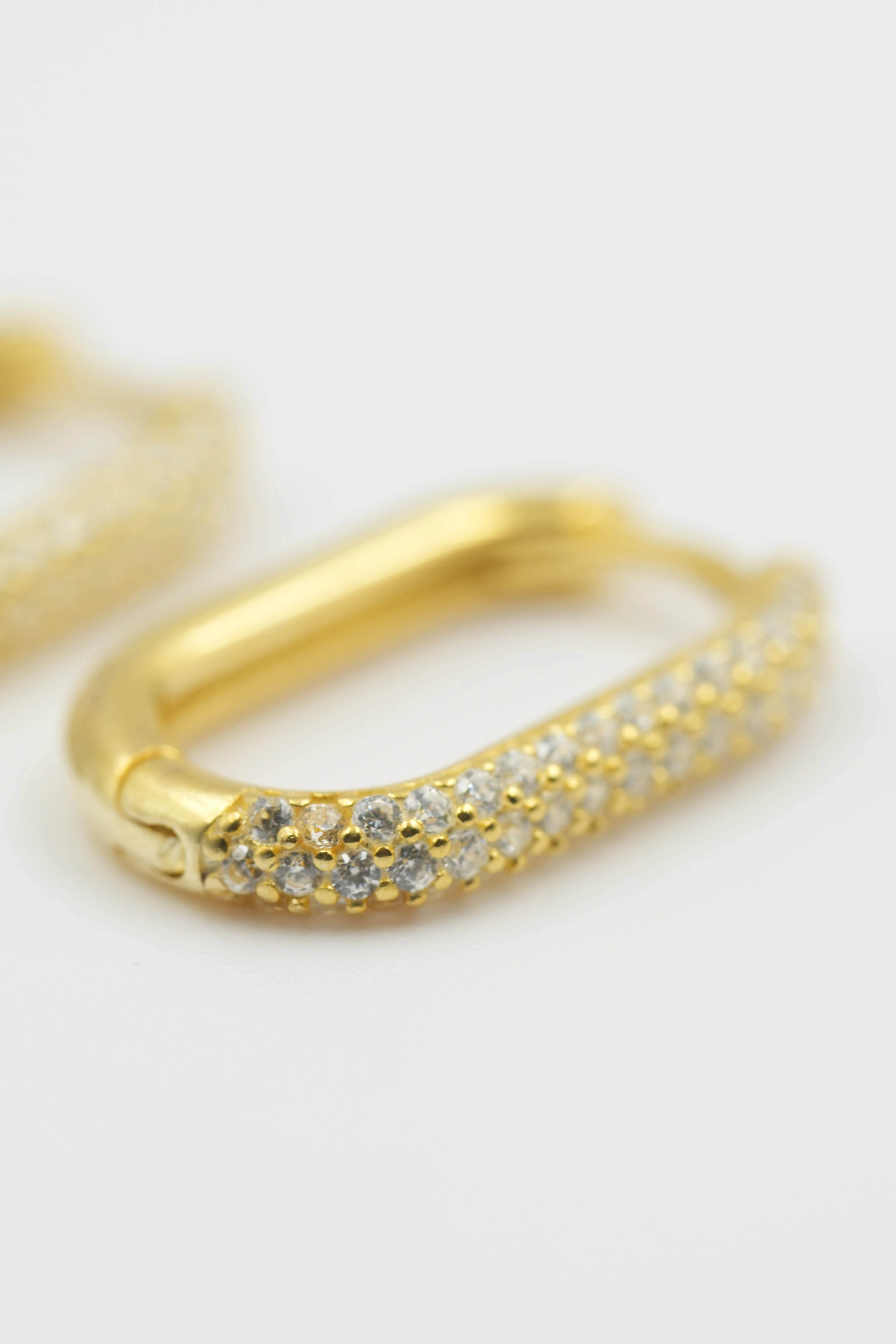 Vaye Uzun Oval Yarı Taşlı Küpe | 925 Ayar Gümüş