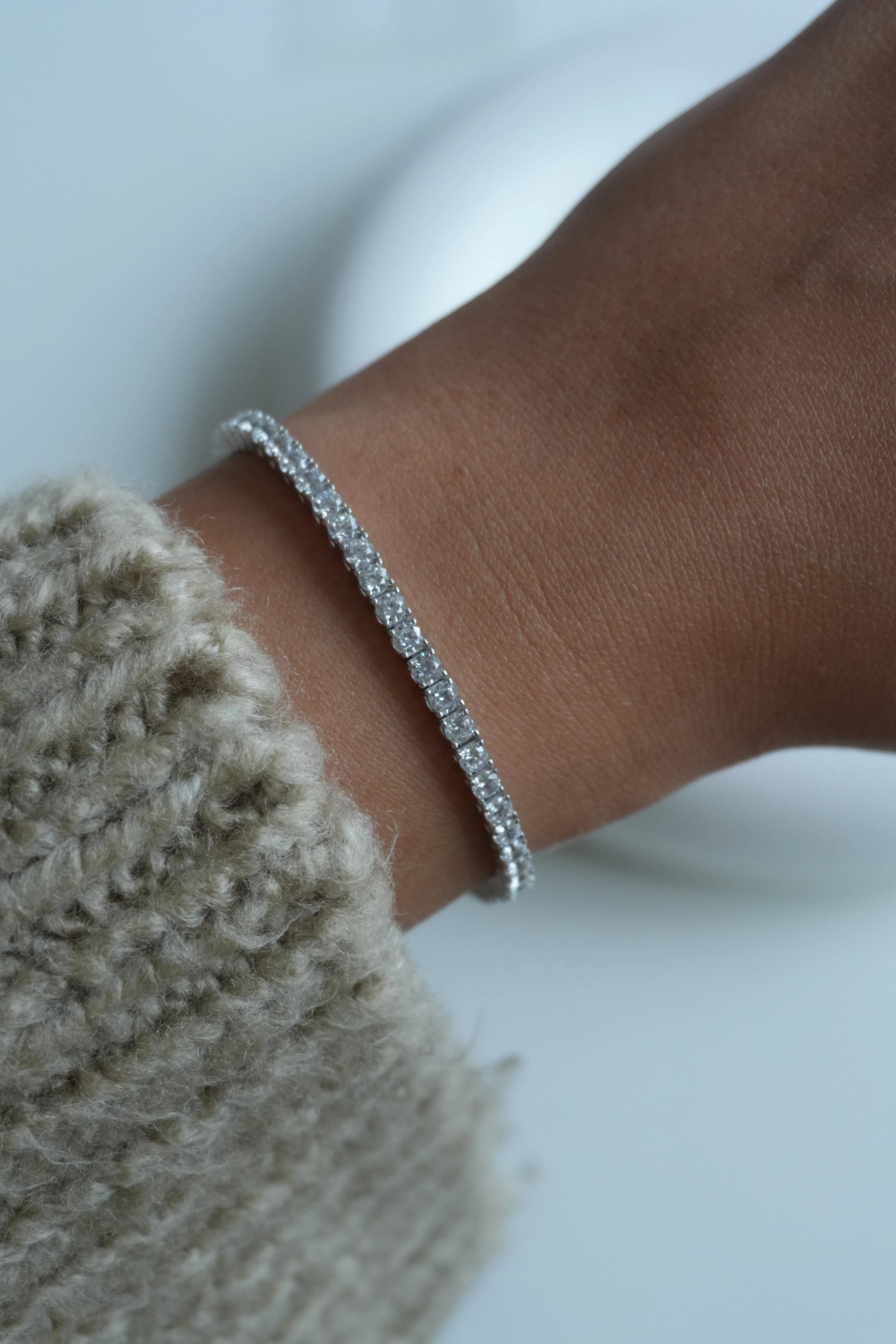 3mm Döküm Su yolu Bileklik | 925 Ayar Gümüş