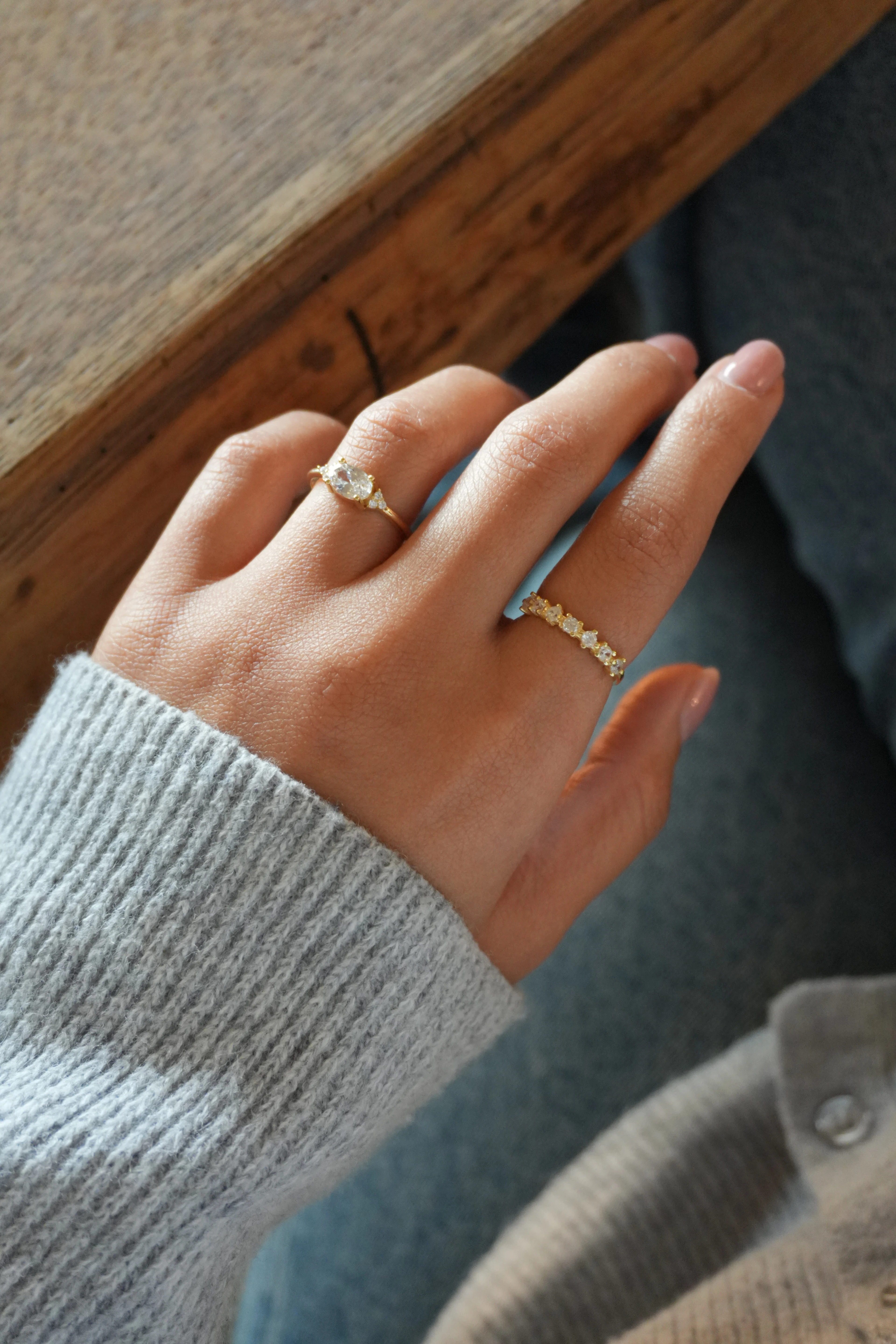 Lorel 7 Taşlı Yüzük Ayarlanabilir | 925 Ayar Gümüş