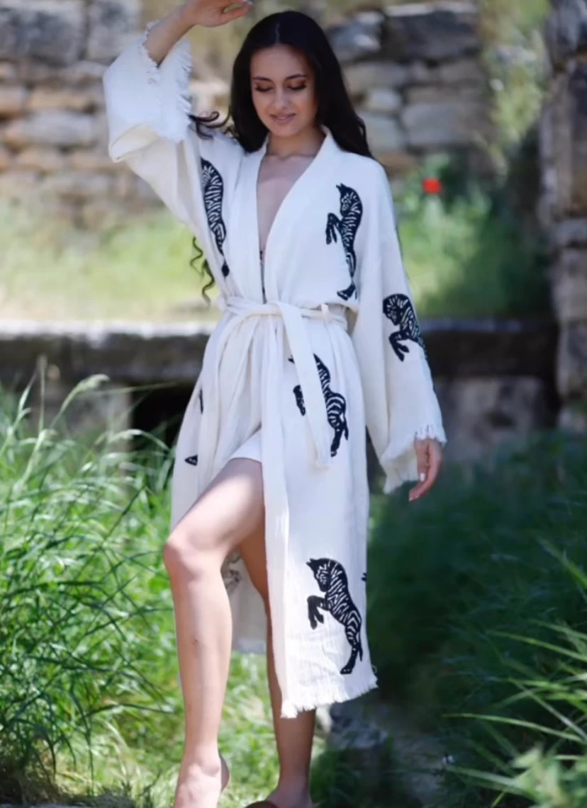 Zebra Müslin Kaftan