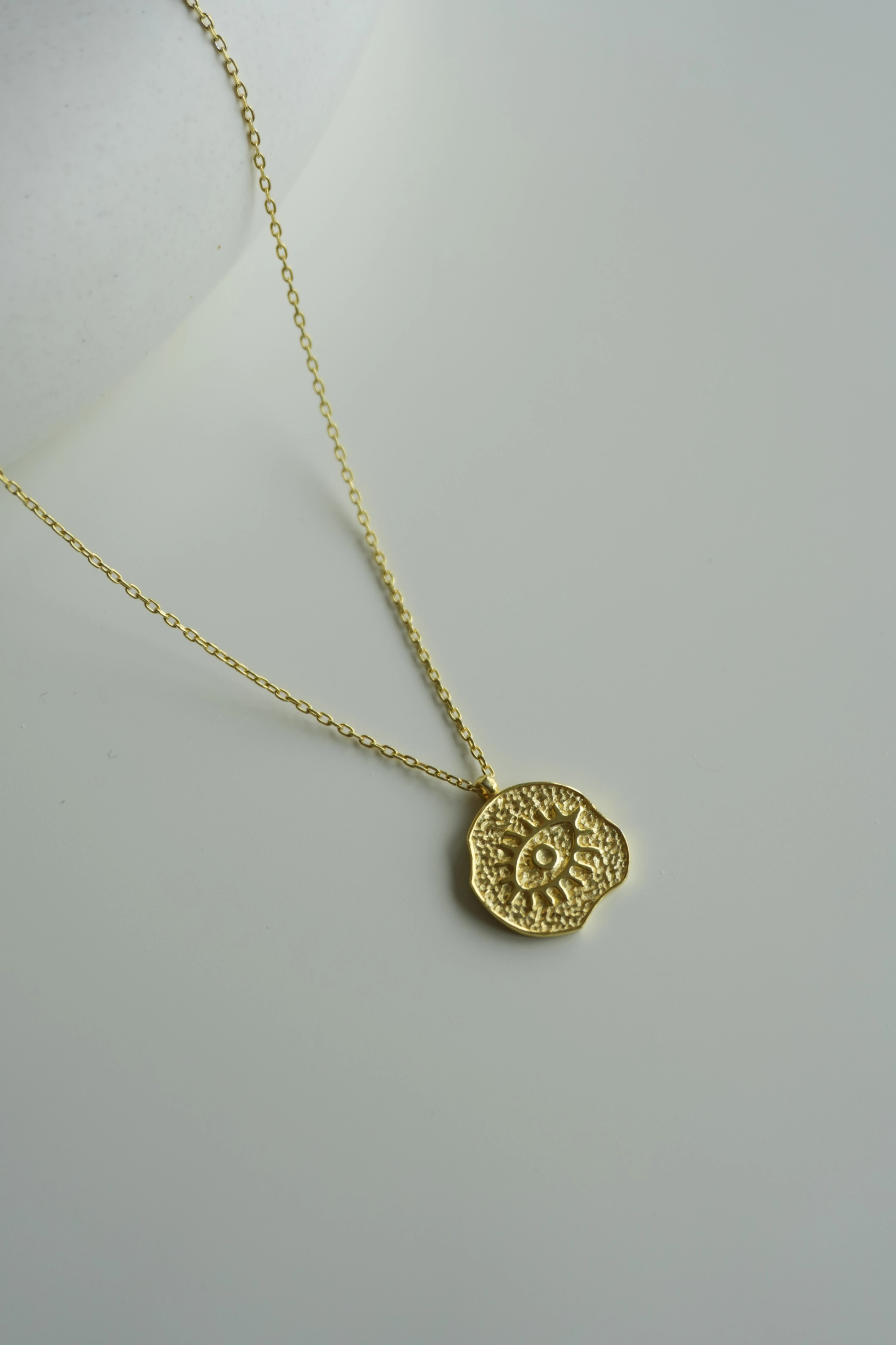 Elyapımı Mini Plaka Göz Kolye | 925 Ayar Gümüş