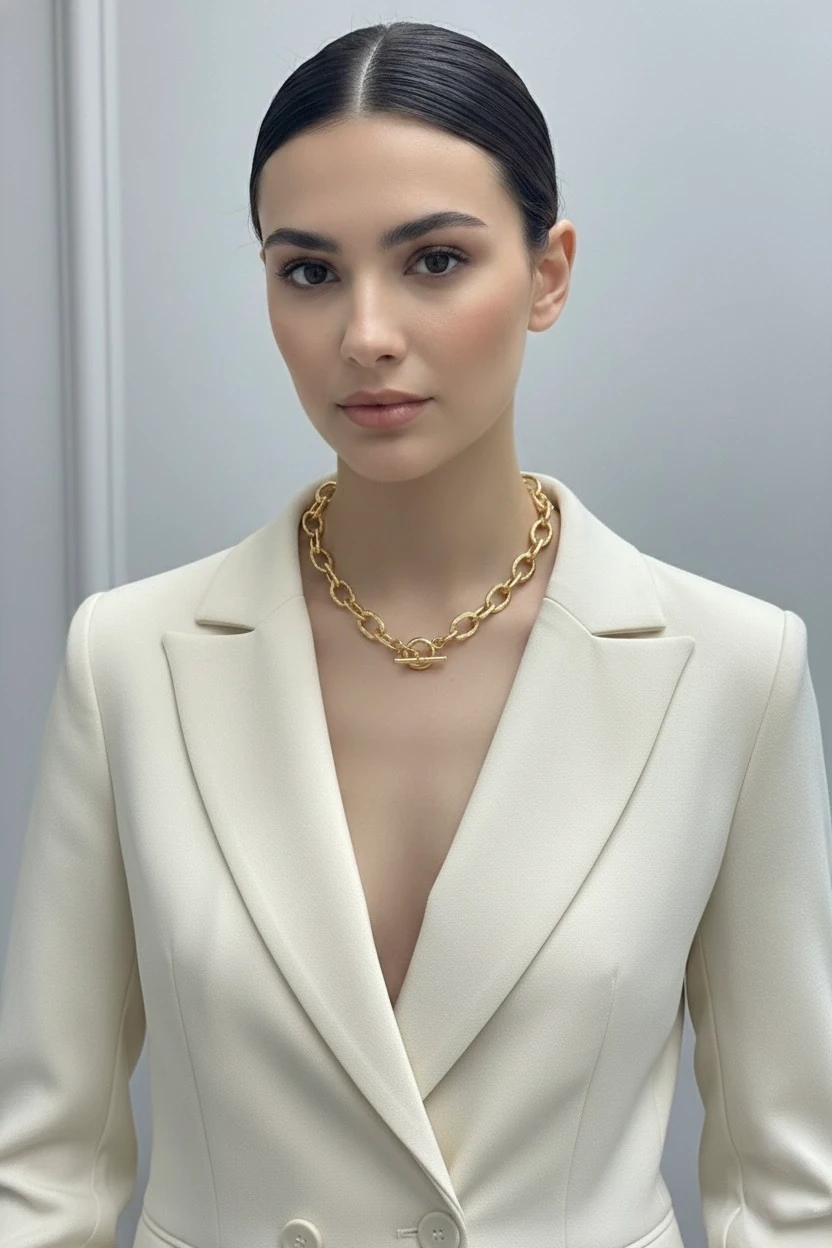 Hammered Organik Elle Dövülmüş T Kilit Kolye