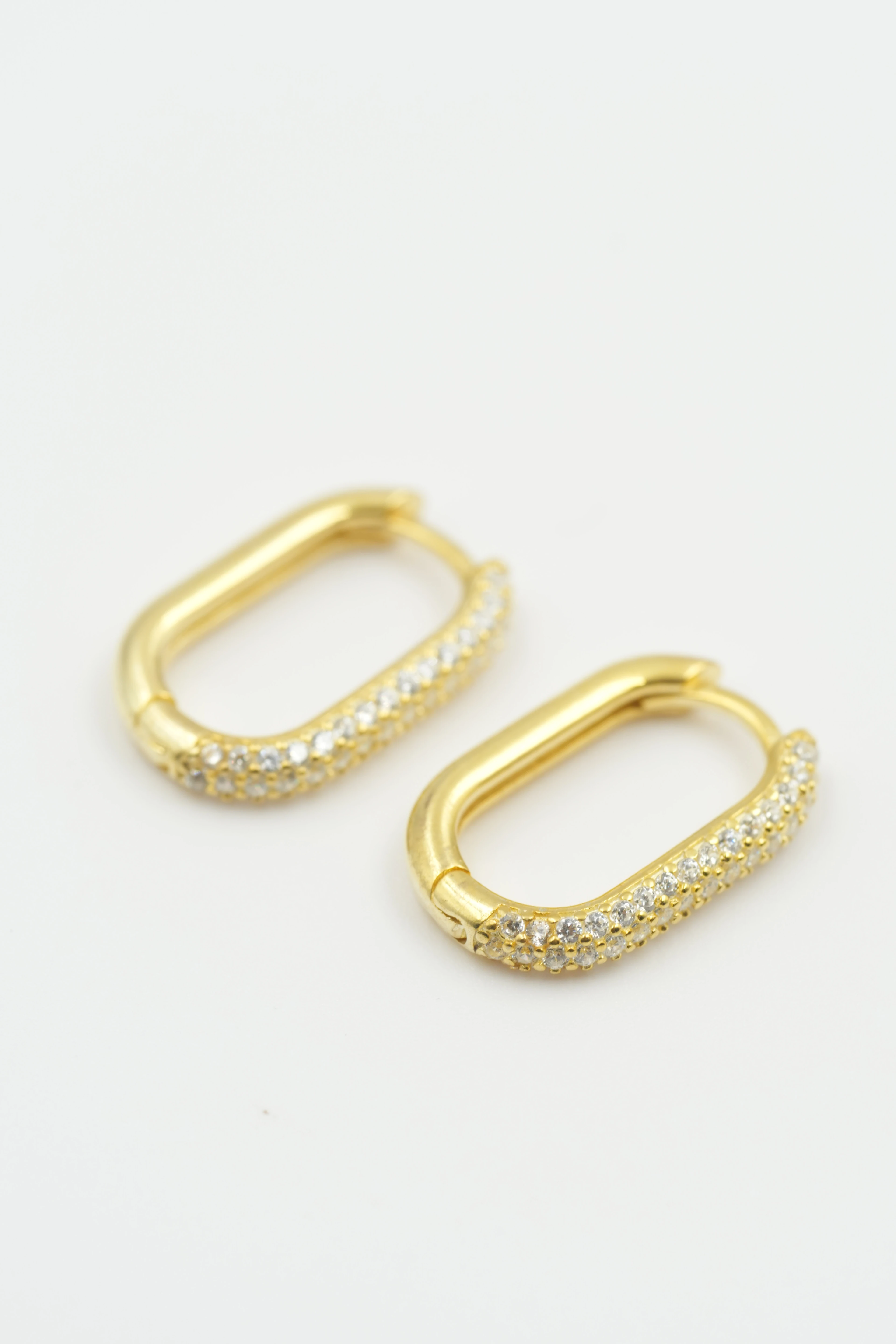 Vaye Uzun Oval Yarı Taşlı Küpe | 925 Ayar Gümüş