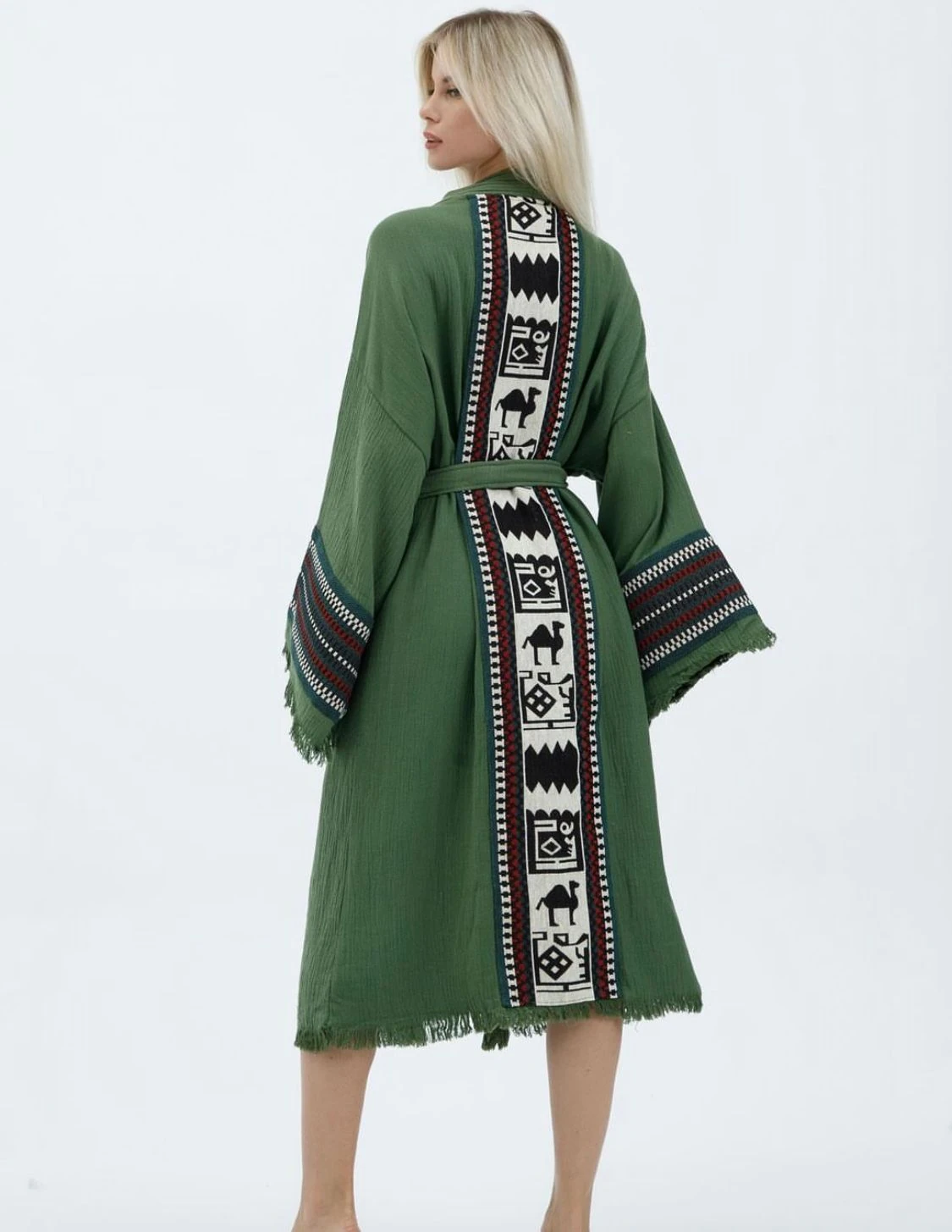 Sultan Koleksiyonu Yeşil Müslin Kaftan