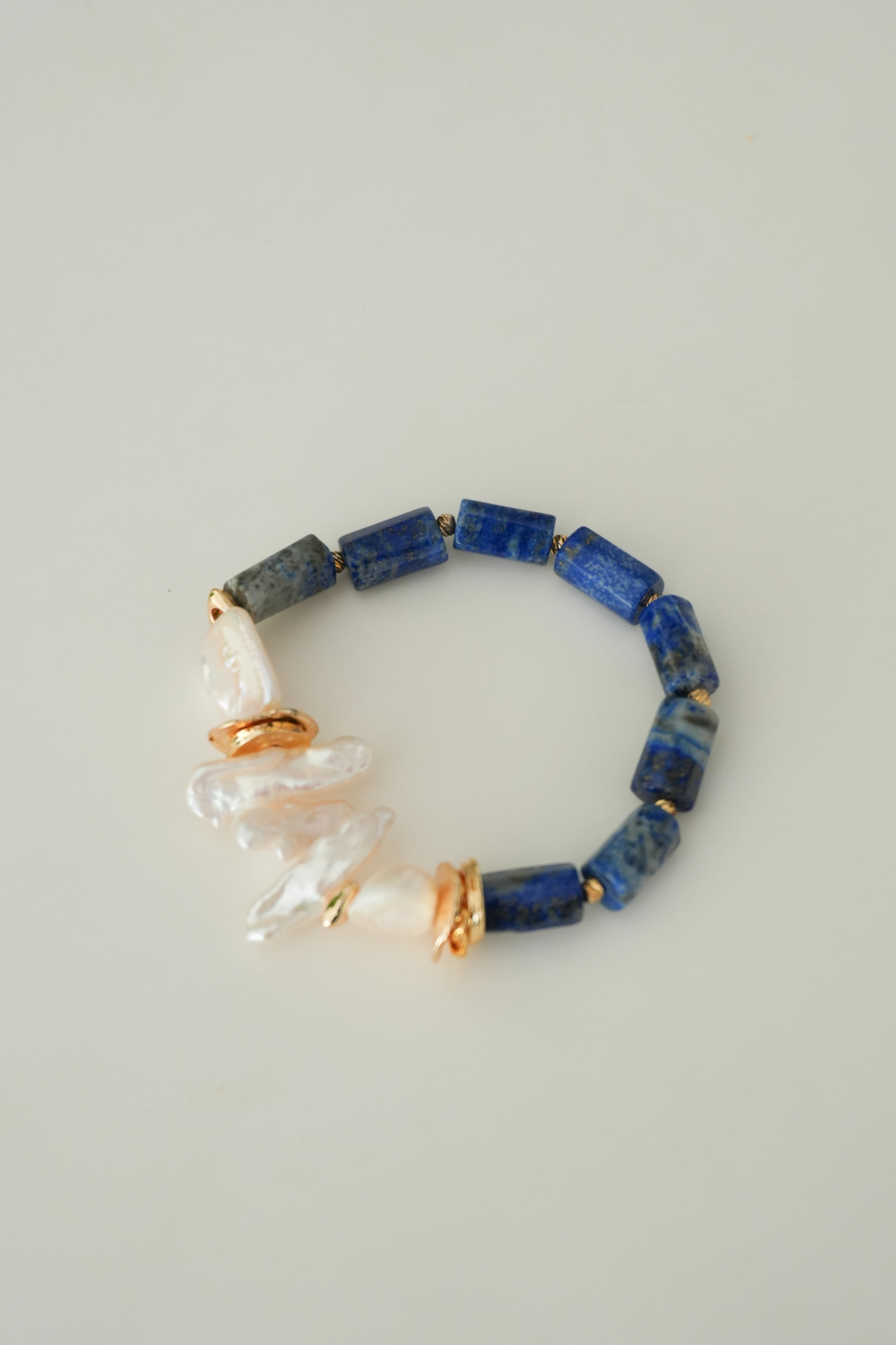 Lapis Lazuli Doğal Taş İnci Kolye Bileklik Set