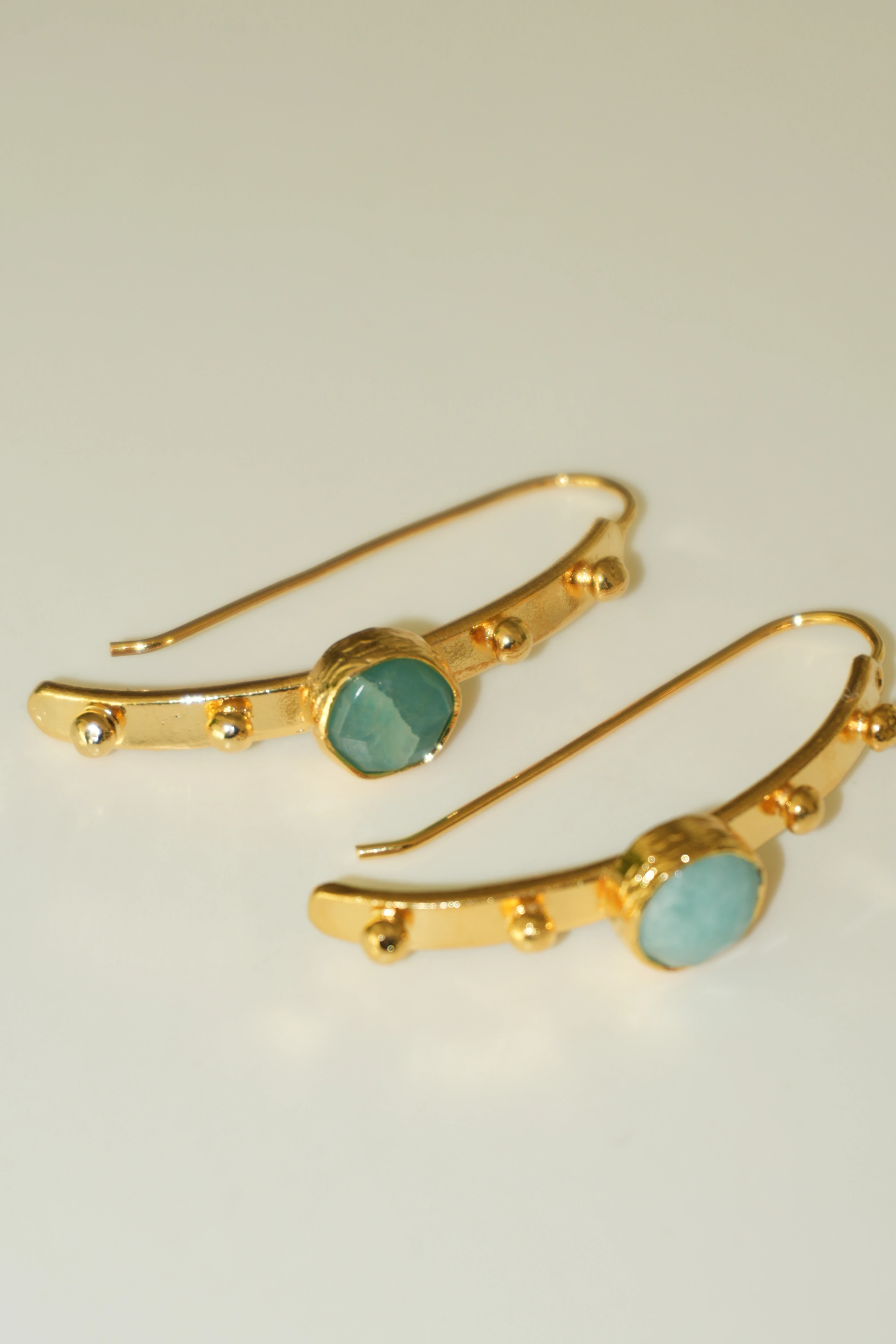 Aurelia Doğal Amazonit Taş Küpe