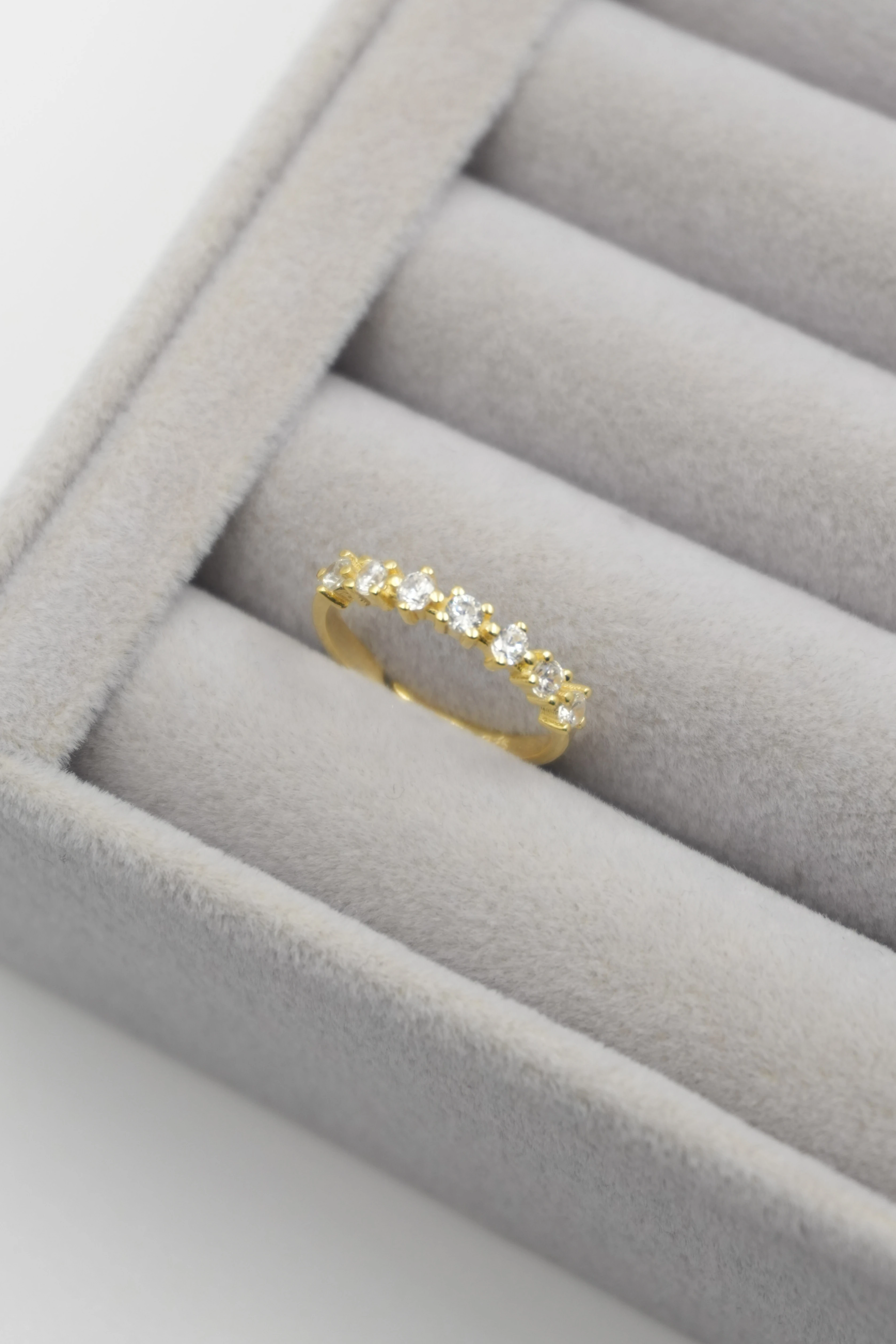 Lorel 7 Taşlı Yüzük Ayarlanabilir | 925 Ayar Gümüş