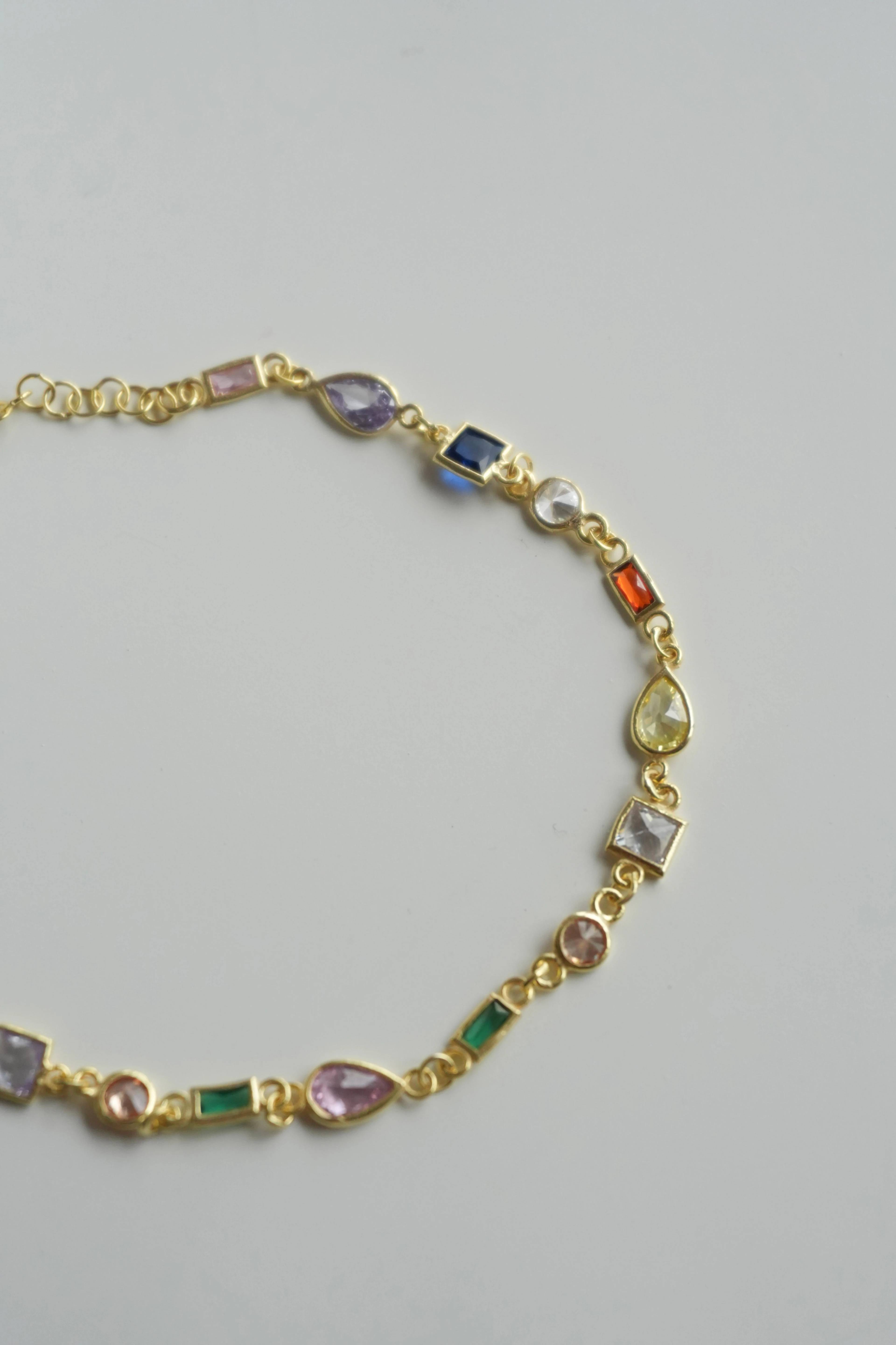  Asimetrik Taşlı Renkli Bileklik | 925 Ayar Gümüş