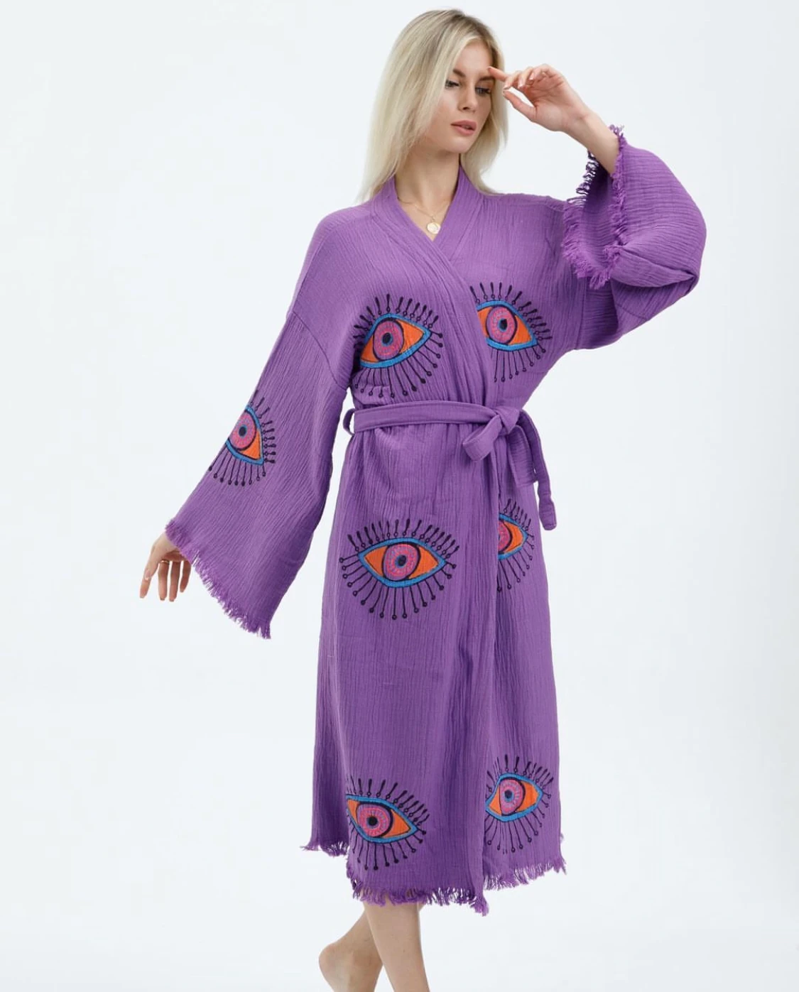 Lila Göz Müslin Kaftan