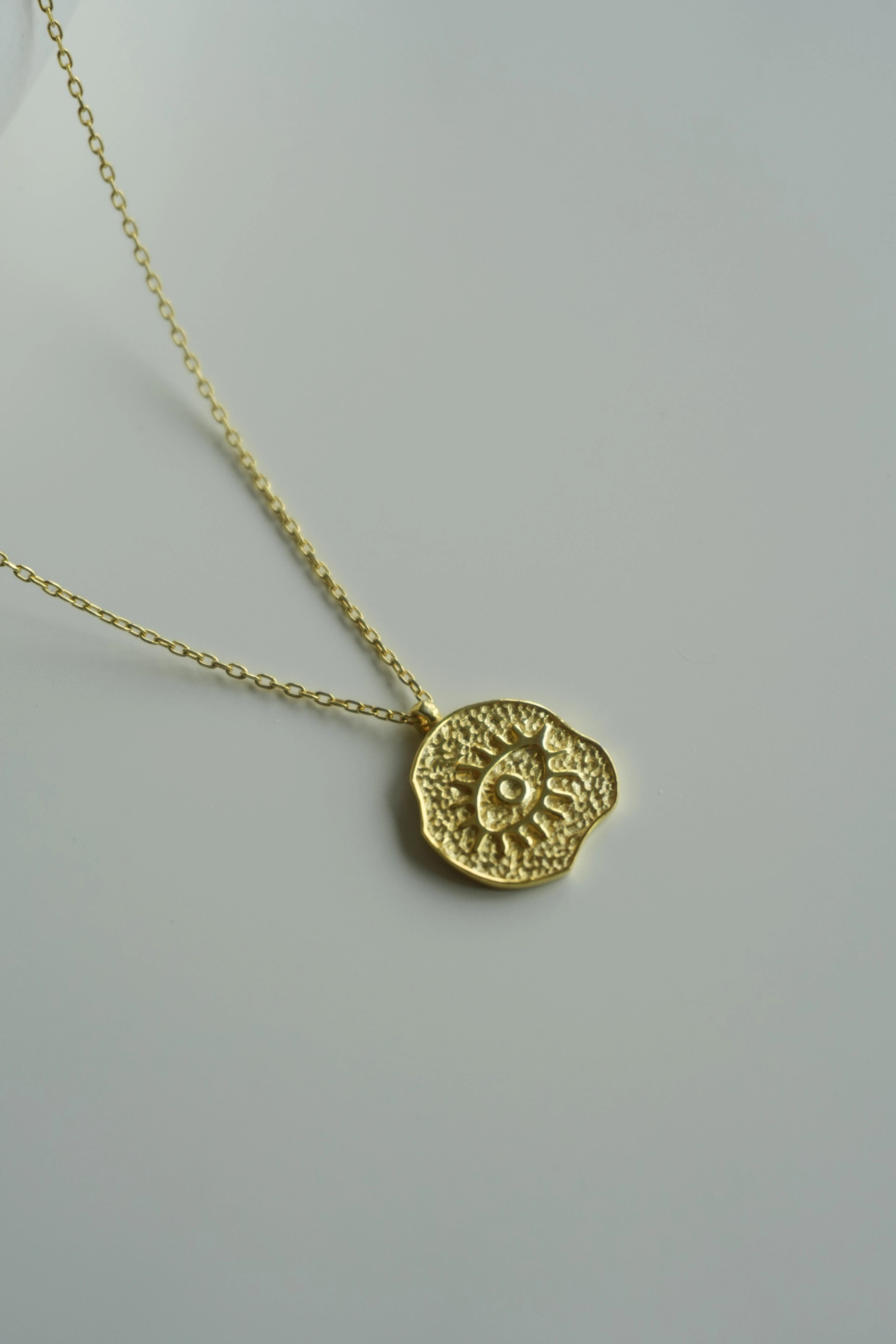 Elyapımı Mini Plaka Göz Kolye | 925 Ayar Gümüş