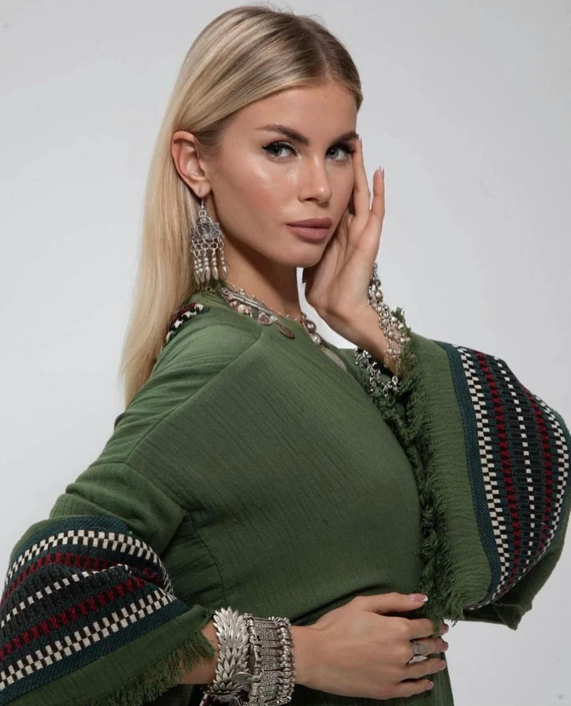 Sultan Koleksiyonu Yeşil Müslin Kaftan